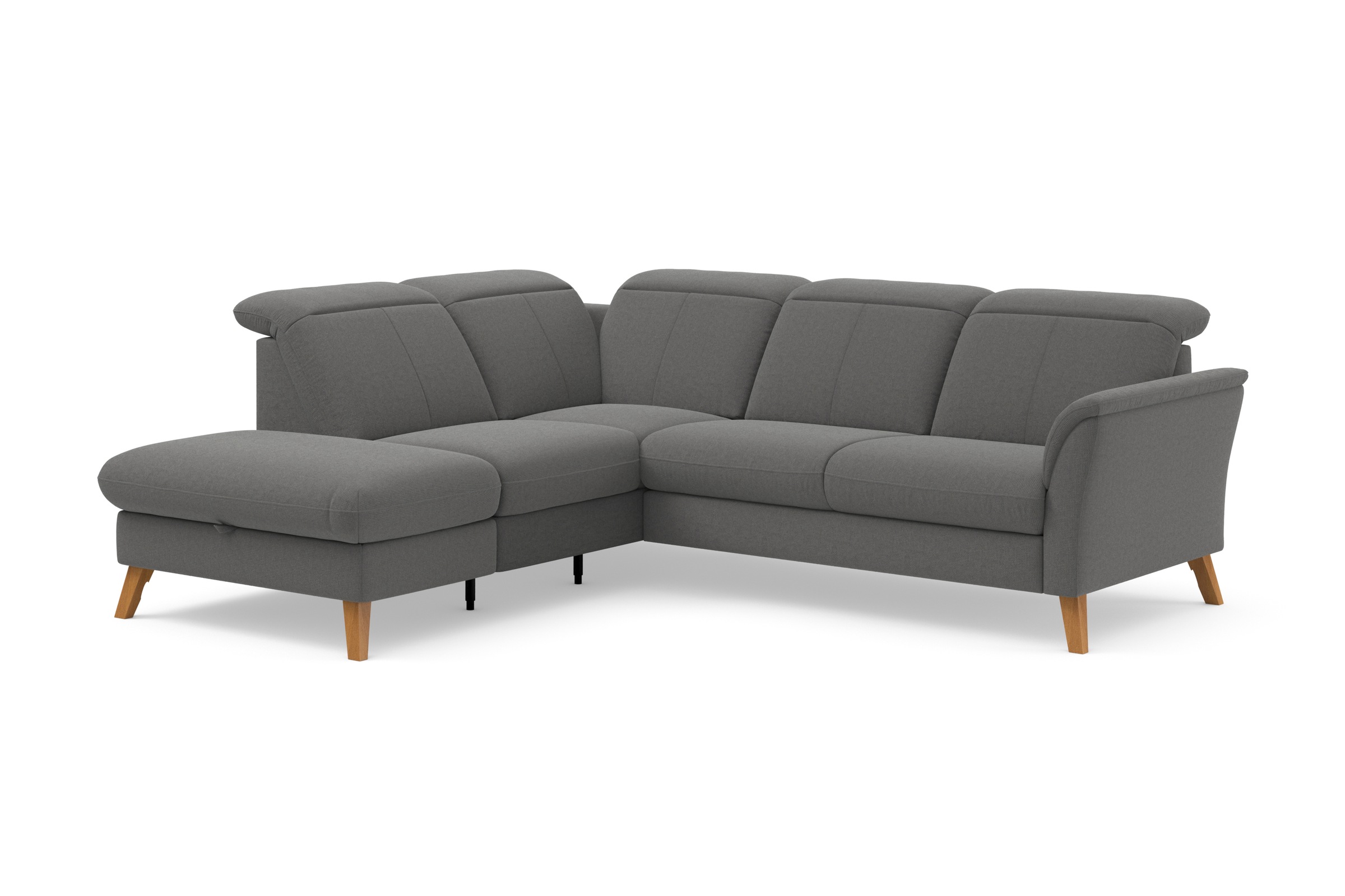Ecksofa SIT & MORE "Romero L-Form", grau, B:250cm H:91cm T:220cm, 90% Polyester 10%Polyamid, Sofas, Ecksofa, wahlweise mit oder ohne TV-Funktion, Bettfunktion, Bettkasten 2