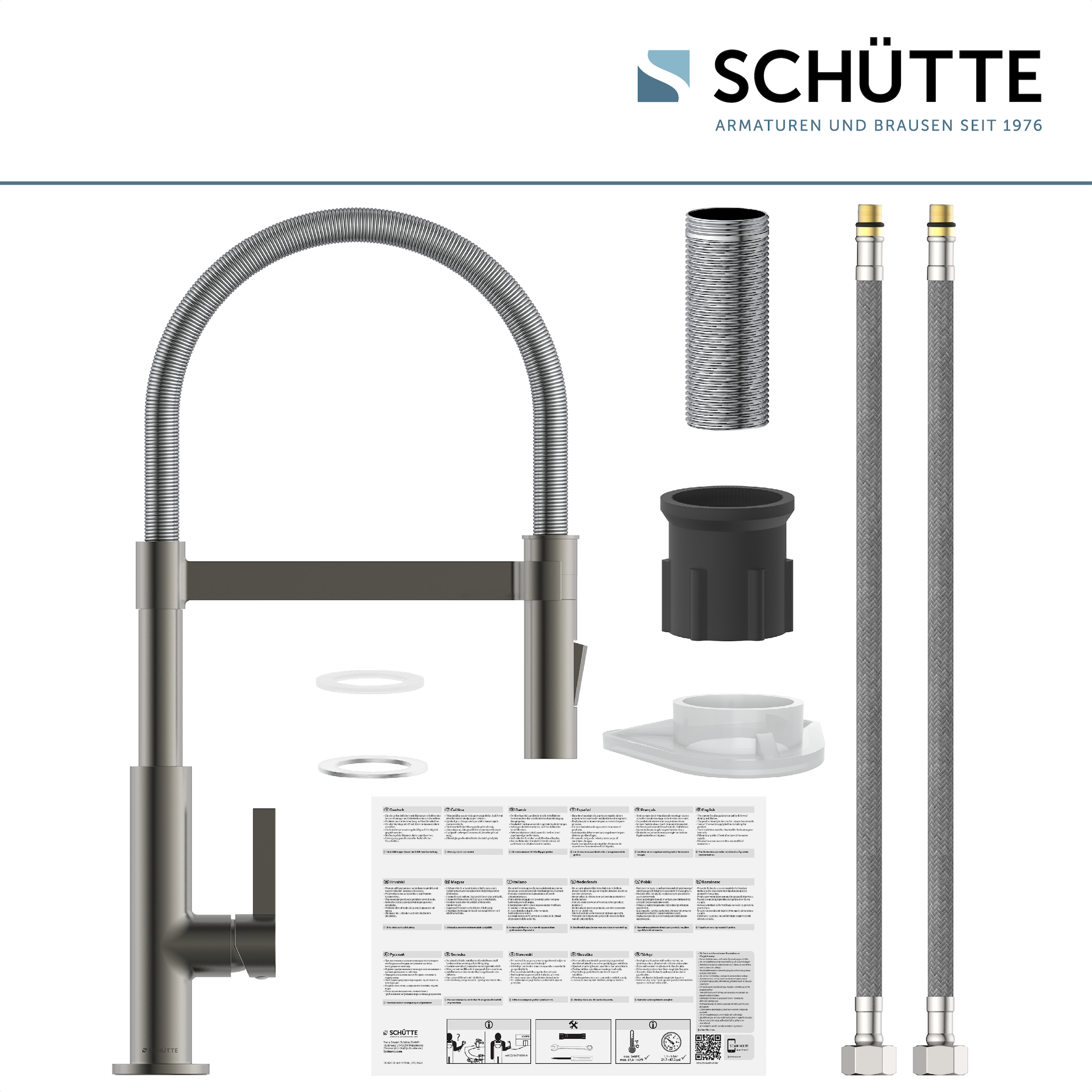 Schütte Hochdruck Spültischarmatur »MIAMI«, energiesparende Cold-Start-Funkt., 360° schwenkbar, 2-fach verstellbar