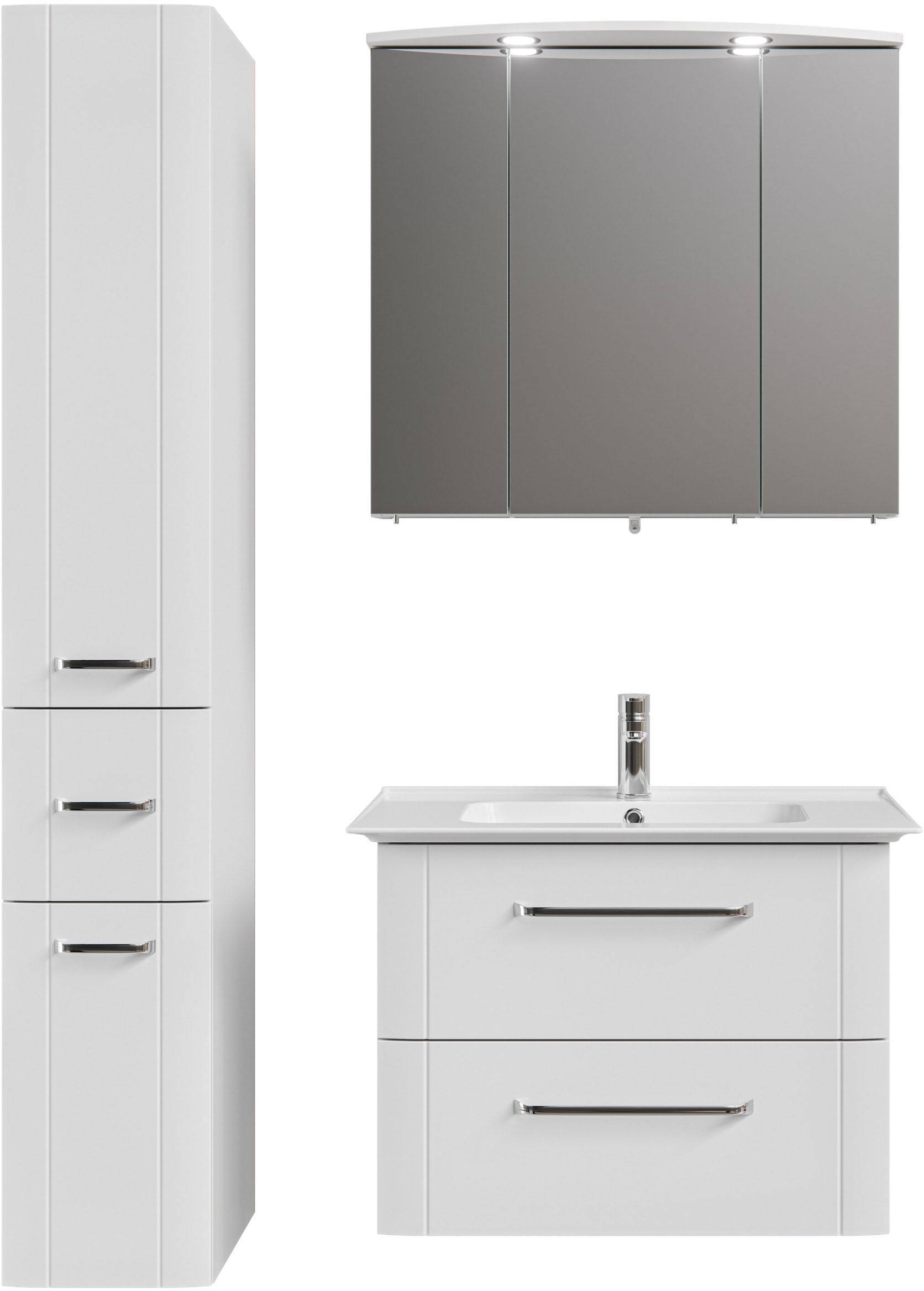 Saphir Badmöbel-Set "Serie 3006 3-teilig Keramik-Waschtisch mit Spiegelschr günstig online kaufen