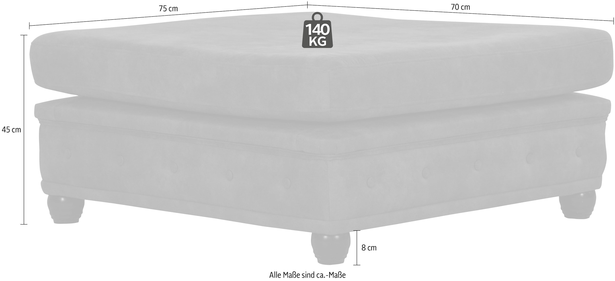 Home affaire Polsterhocker »Rysum« passend zur Serie "Rysum"  B/T/H: 75/70/45 cm