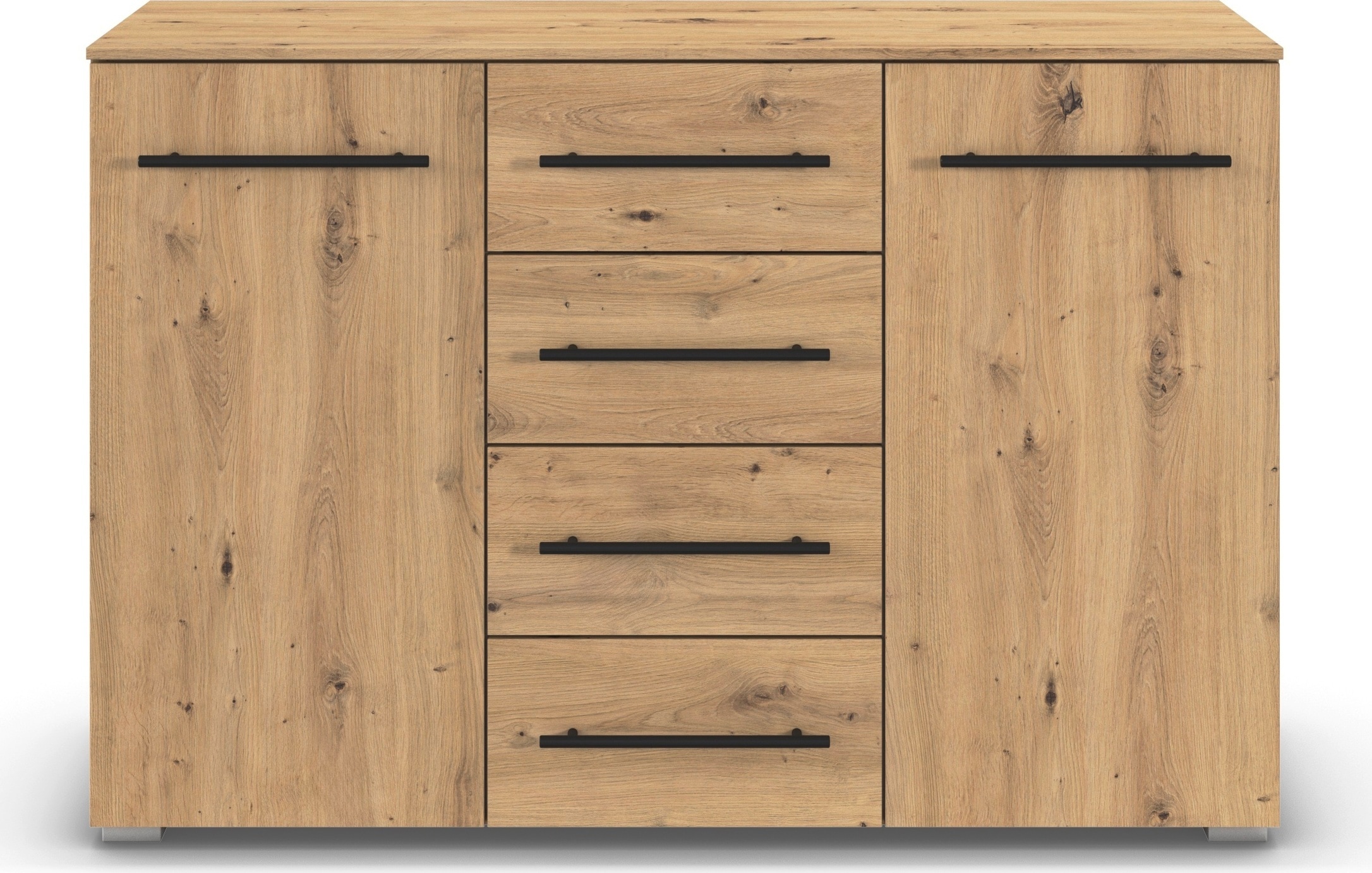 OTTO home Kombikommode »Highboard Sideboard Schubladenkommode Kommode Schlafzimmer AVOLA« Breite 120 cm inkl. SOFT-CLOSE-FUNKTION mit Dekorfront,  vier große Schubladen und 2 Türen, mit 4 Einlegeböden MADE IN GERMANY