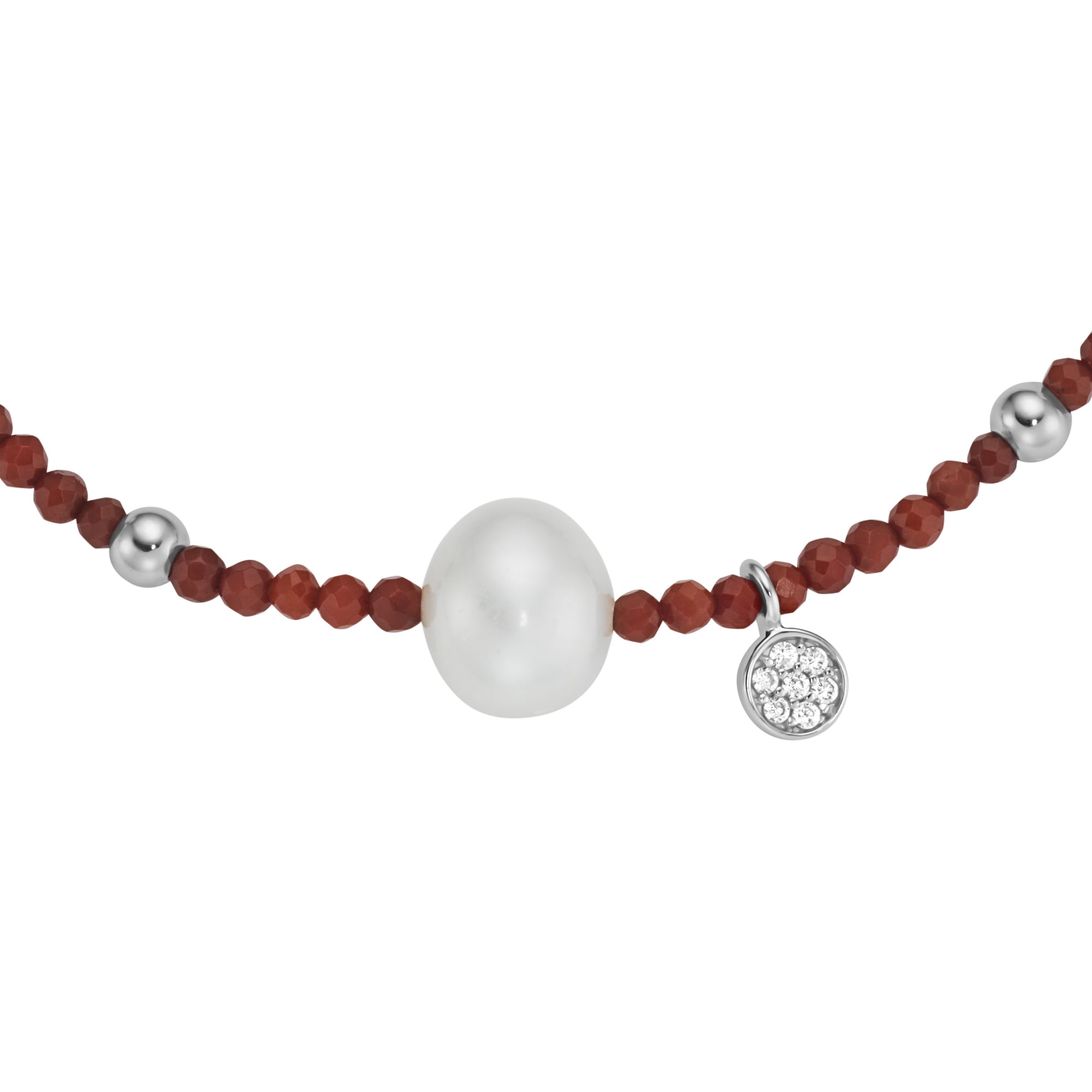 GIORGIO MARTELLO MILANO Armband »mit Süßwasser-Perlen und Ziersteinen, Silber 925«