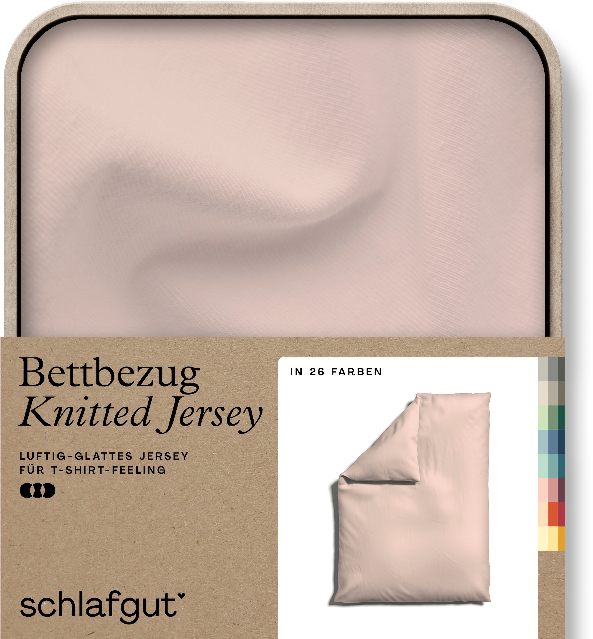 Schlafgut "Premium Bettbezug Knitted Jersey (1 St)" Ton-in-Ton Reißverschluss, Bio-Baumwolle mit Elasthan, Uni, OEKO Tex