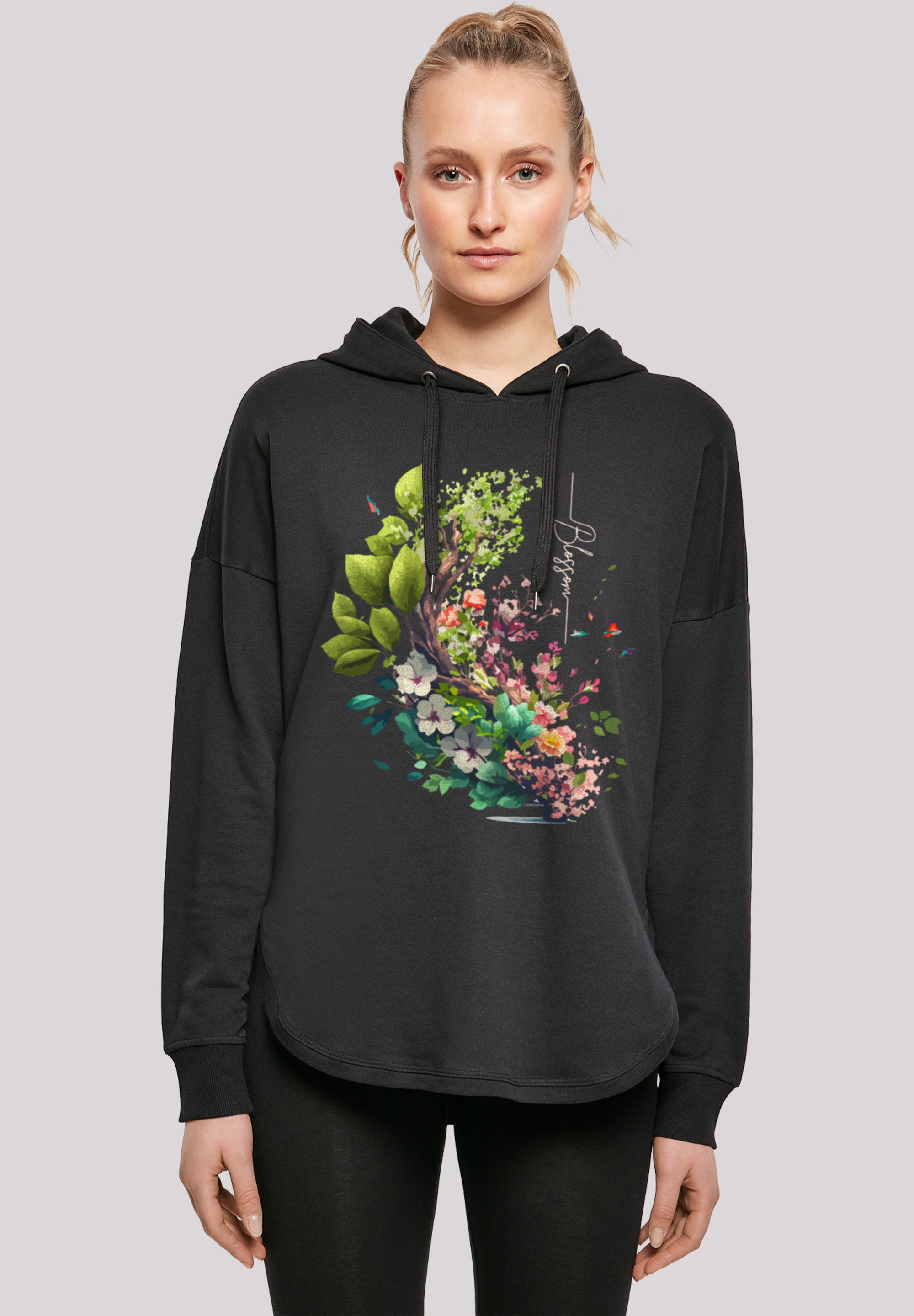 F4NT4STIC Kapuzenpullover »Baum mit Blumen Oversize Hoodie«, Print