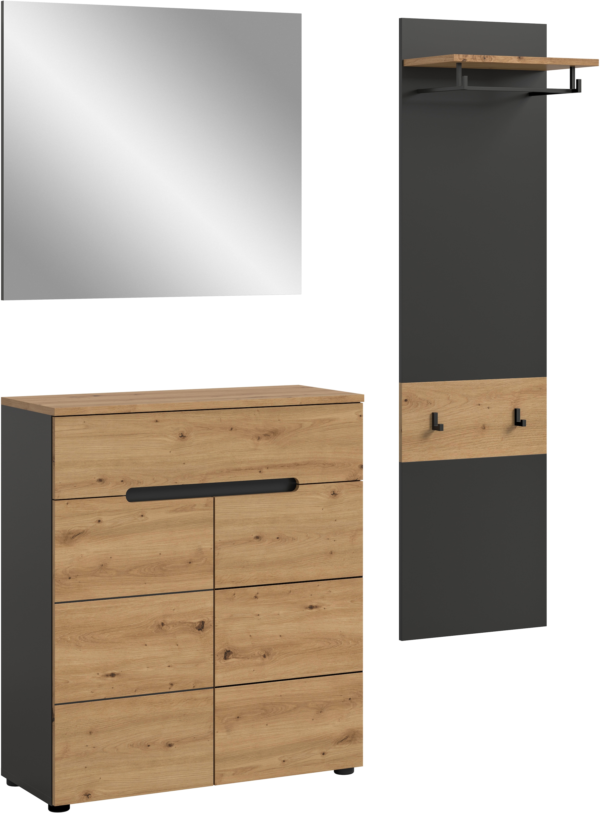 INOSIGN Garderoben-Set, (Set, 3 St., bestehend aus: Kommode, Spiegel und Ga günstig online kaufen