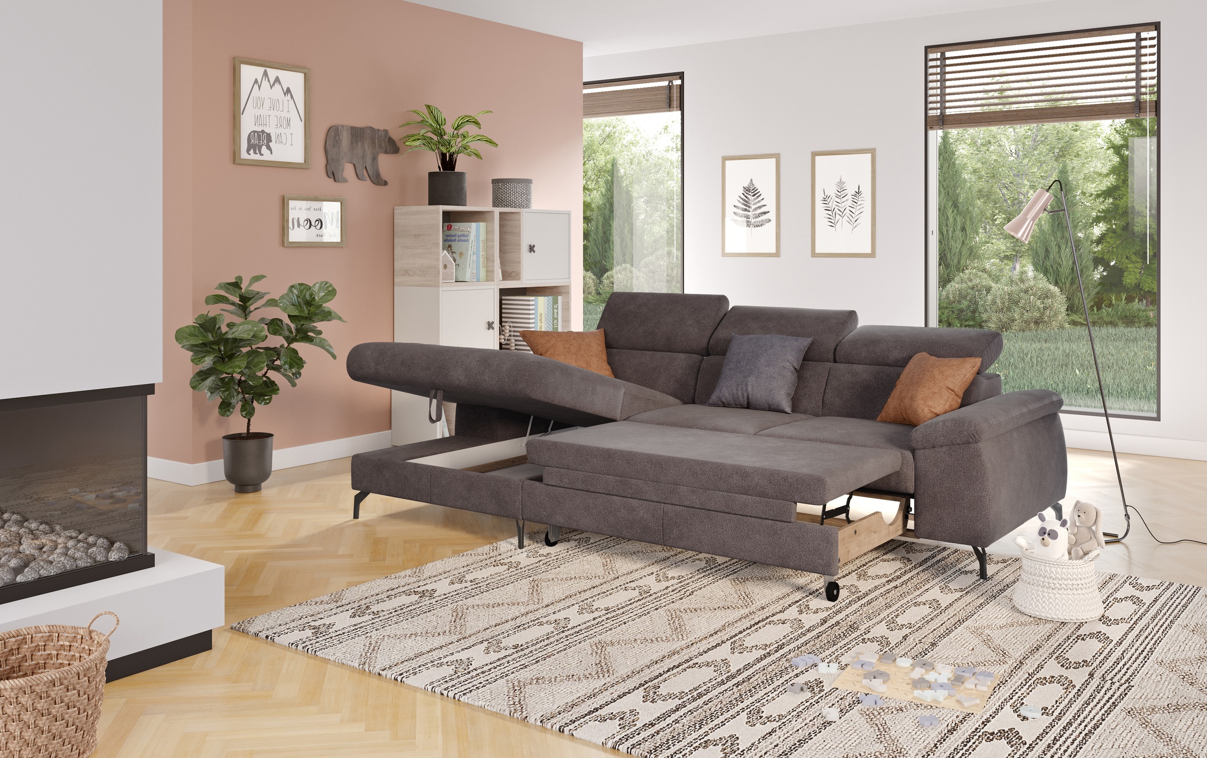 COTTA Ecksofa »Kitty L-Form«, mit Kopfteilverstellung, wahlweise mit Bettfunktion & Bettkasten