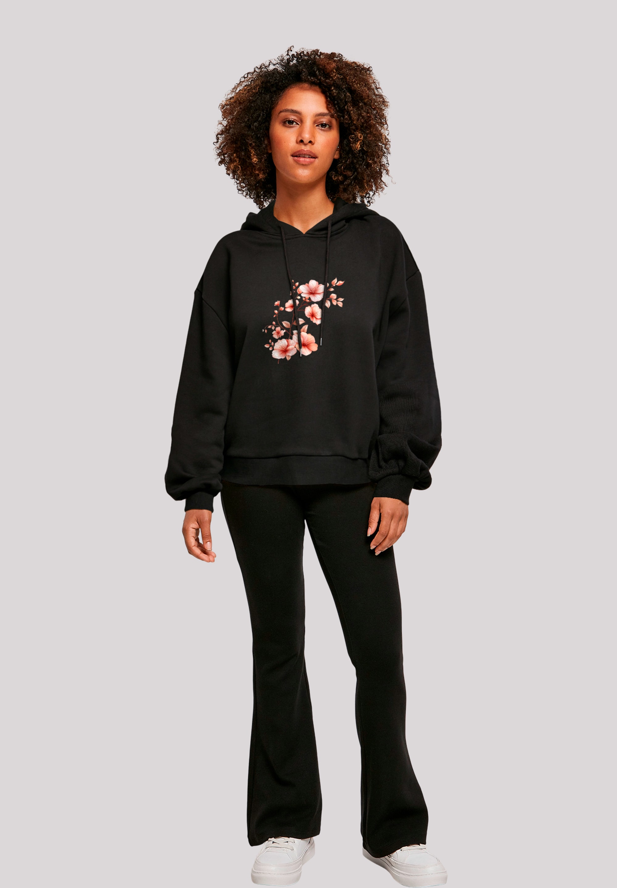 F4NT4STIC Sweatshirt »Rosa Blumenzweig 3D«, Premium Qualität