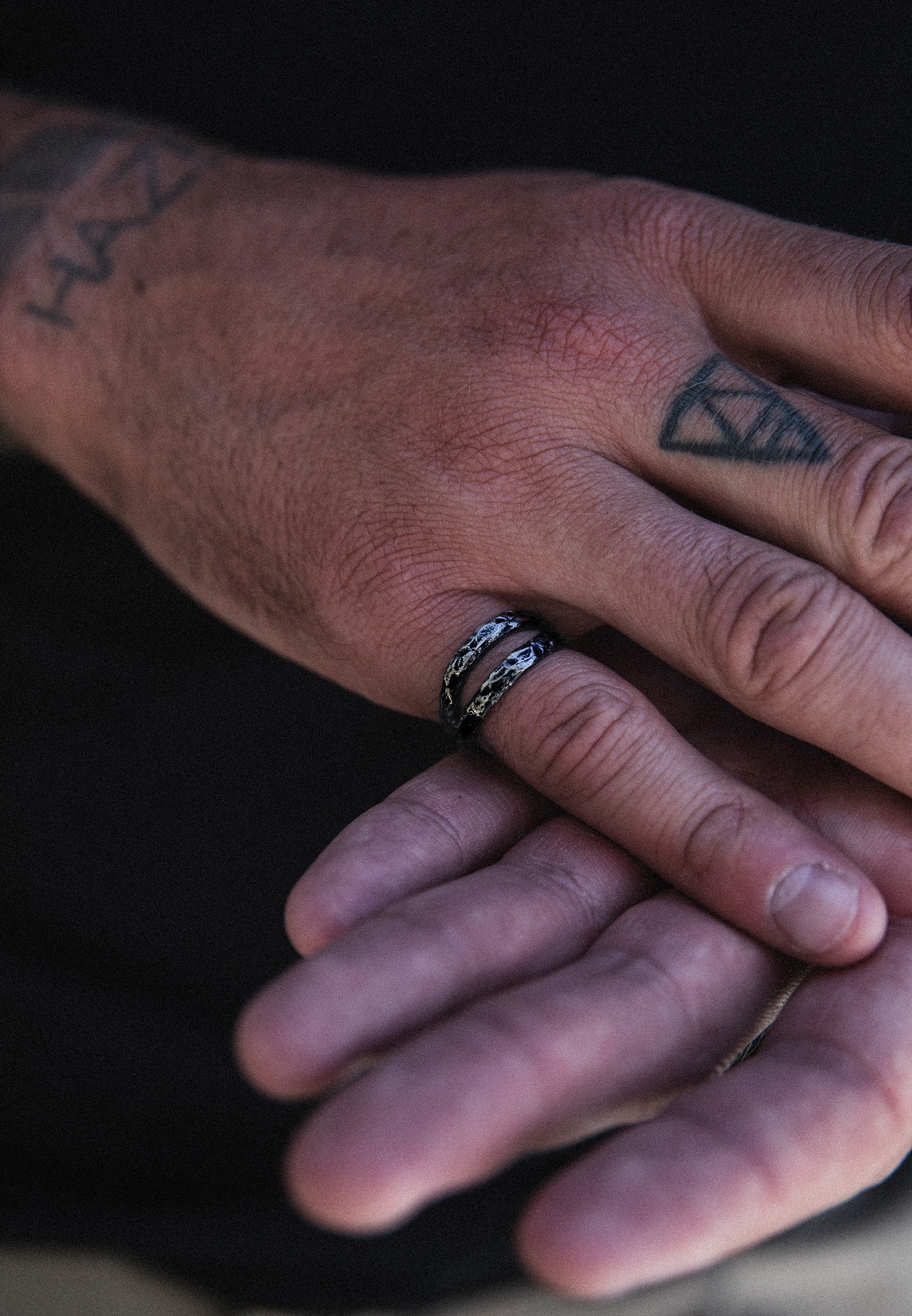 HAZE & GLORY Silberring »Ring Bandring - Twin Oxid Finish 925 Silber«