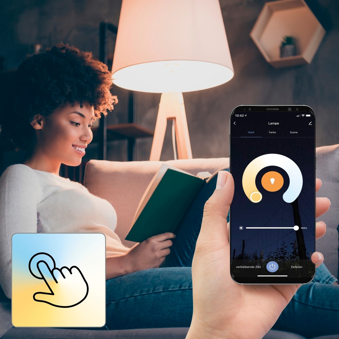 Hama Deckenleuchte »WiFi Leuchte, Lampe, gesteuert via Alexa, Google, App, Glitzer, rund«, Leuchtmittel LED-Modul | LED fest integriert