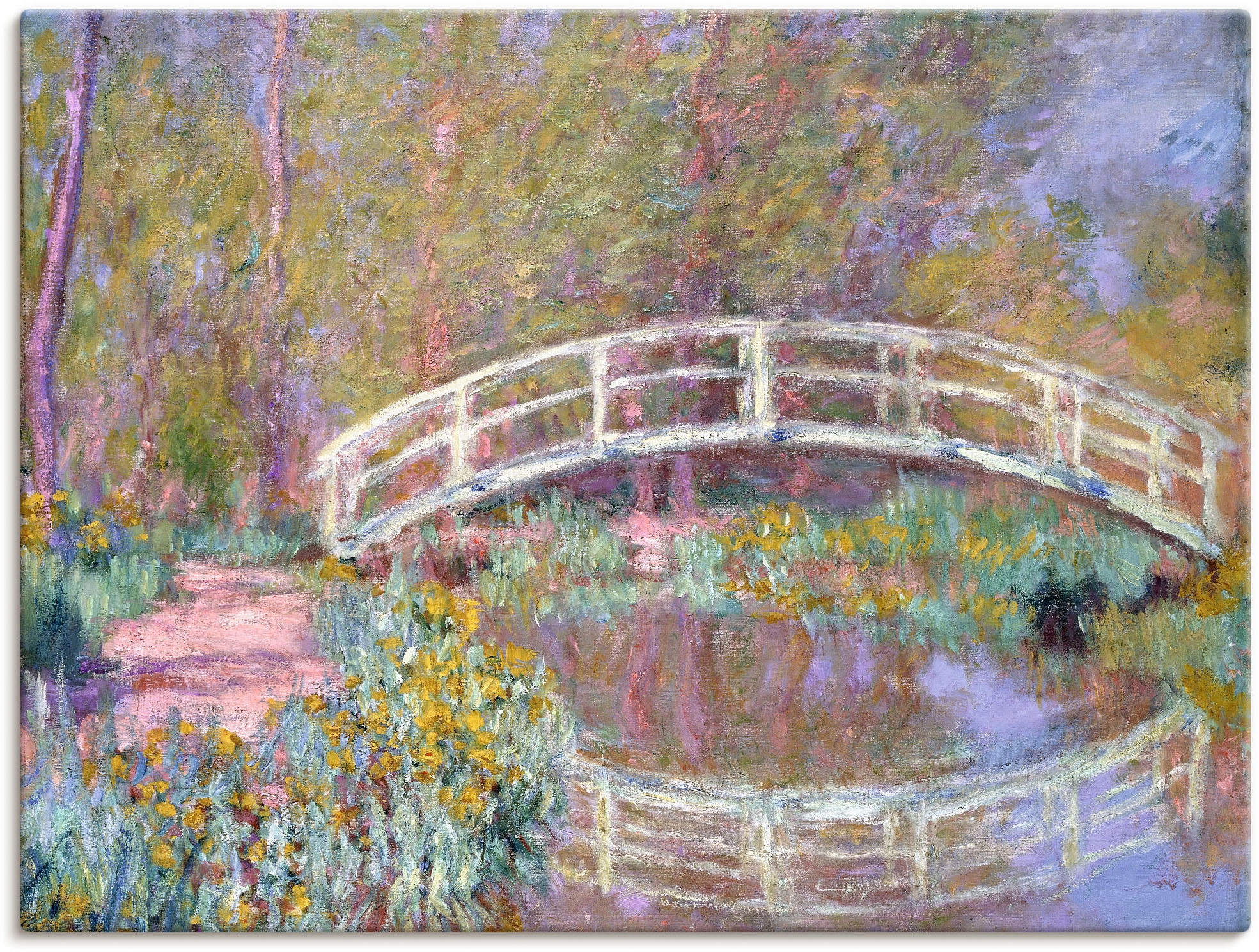 Artland Leinwandbild "Brücke in Monets Garten" Gewässer 1 Stk. tlg. auf Hol günstig online kaufen