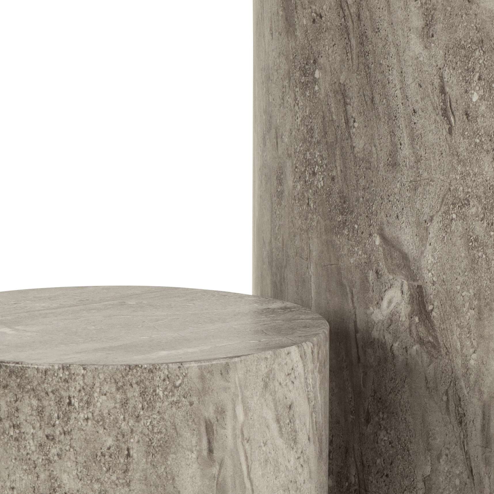 ACTONA GROUP Blumentisch »Dice«, (Set, 2 St., Im Set 2 Stück), Rund Blumenständer Satz, grau Mamor rau Papier, 2 stk, Ø34x70cm