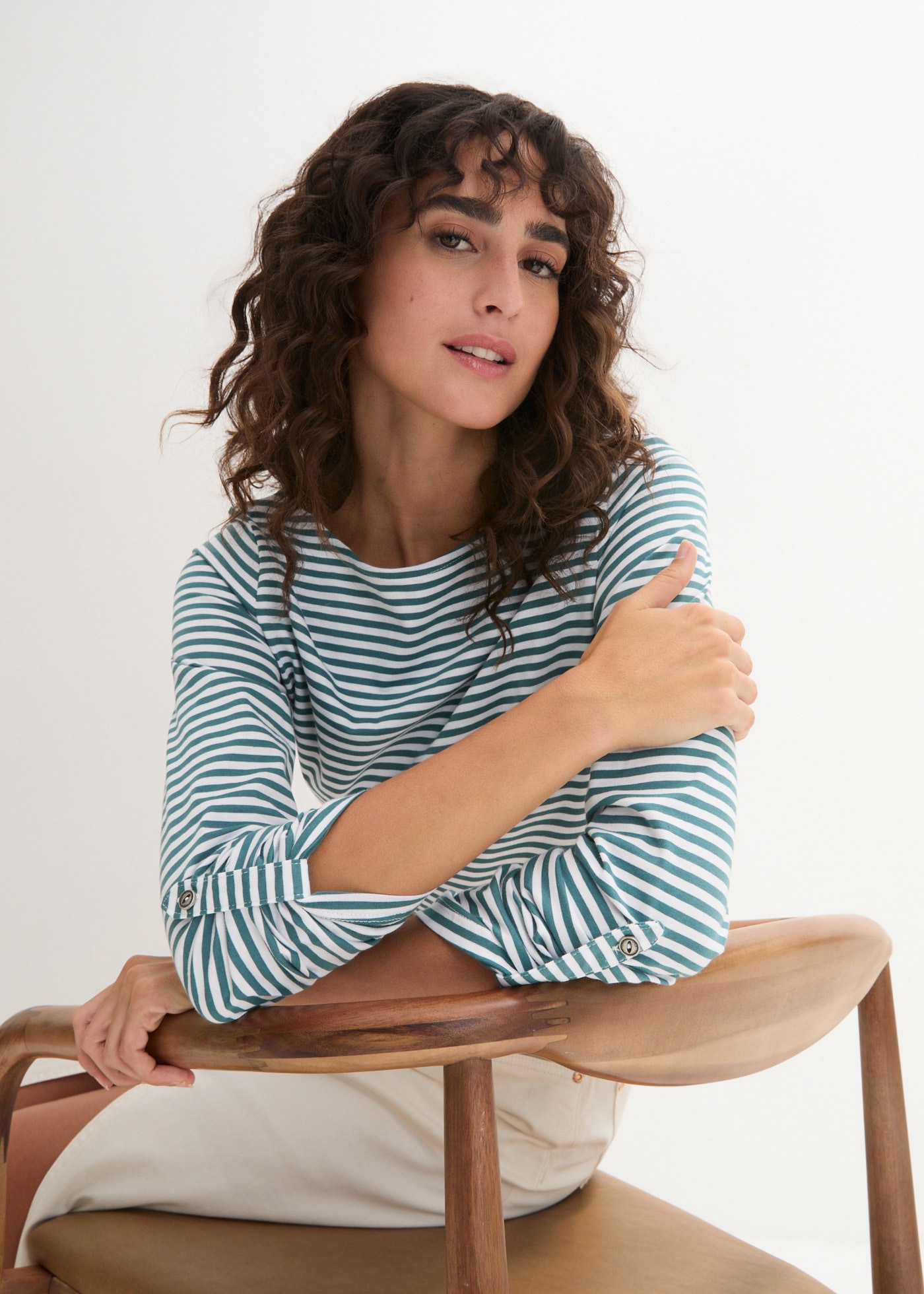 bonprix Langarmshirt »Langarmshirt aus reiner Baumwolle«, Langarmshirt aus reiner Baumwolle
