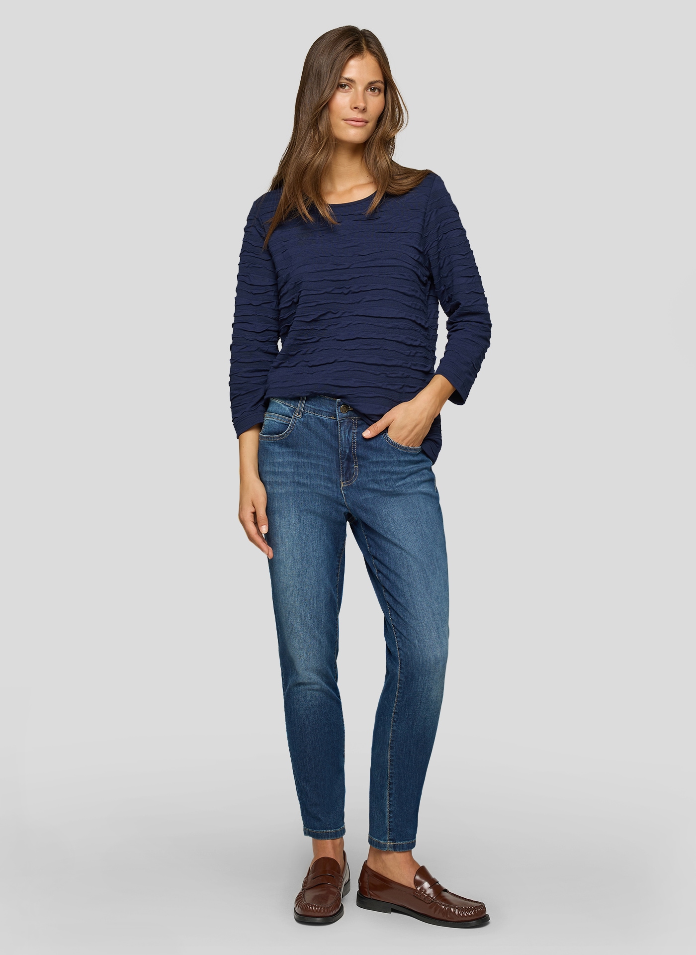 Rabe 3/4-Arm-Shirt, mit Struktur Muster