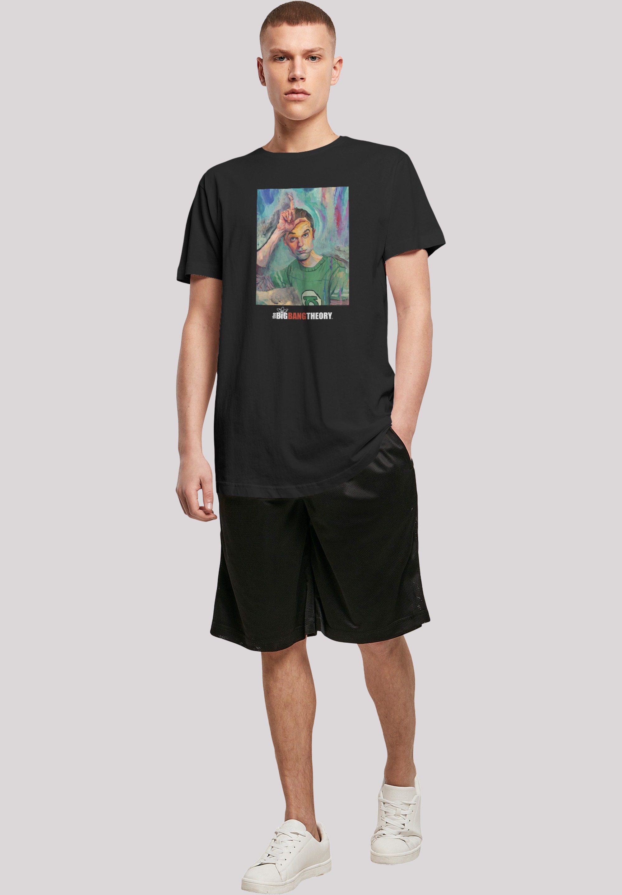 F4NT4STIC T-Shirt »Long Cut Shirt 'Big Bang Theory Sheldon Loser Painting'«, Print