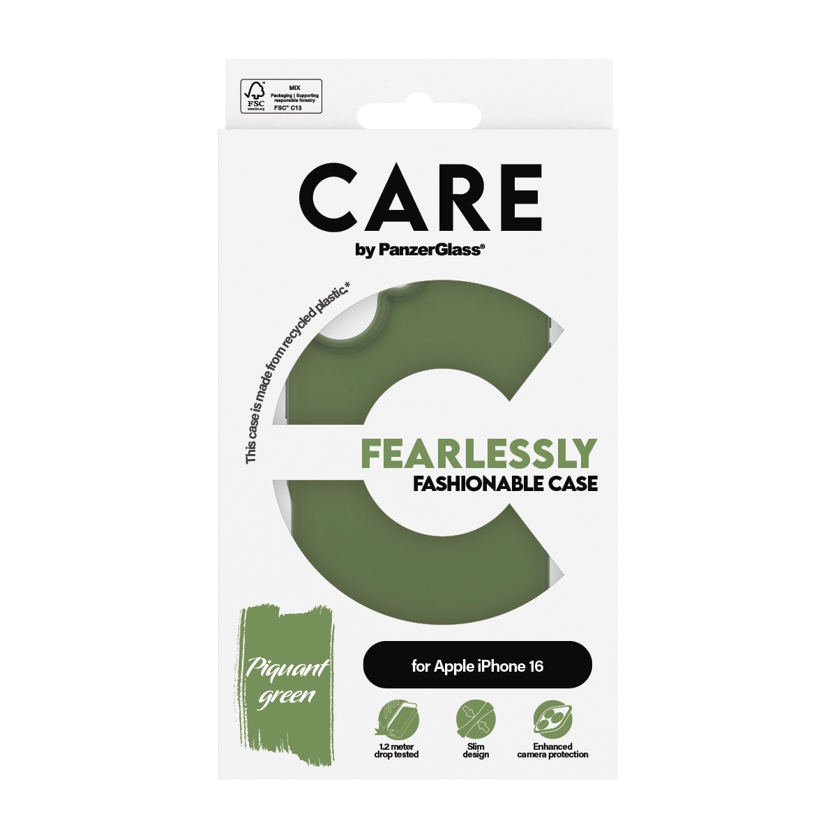 CARE by PanzerGlass Handyhülle »Fearlessly Fashionable Case für Apple iPhone 16«, Backcover, Schutzhülle, Handyschutzhülle, Case, Schutzcase, stoßfest