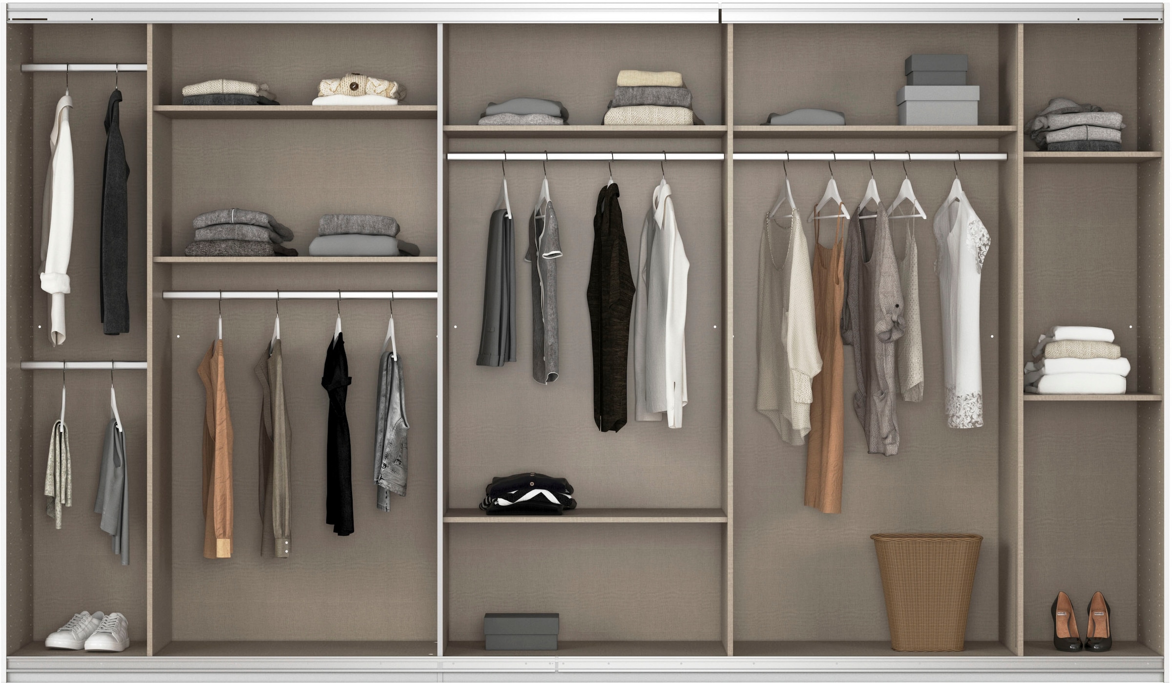 rauch Schwebetürenschrank »Kleiderschrank Schrank OTTO´S CHOICE Garderobe AGORDO«, (in zwei Griff-Farben), Top Innenausstattung, in 4 Breiten und 2 Höhen MADE IN GERMANY