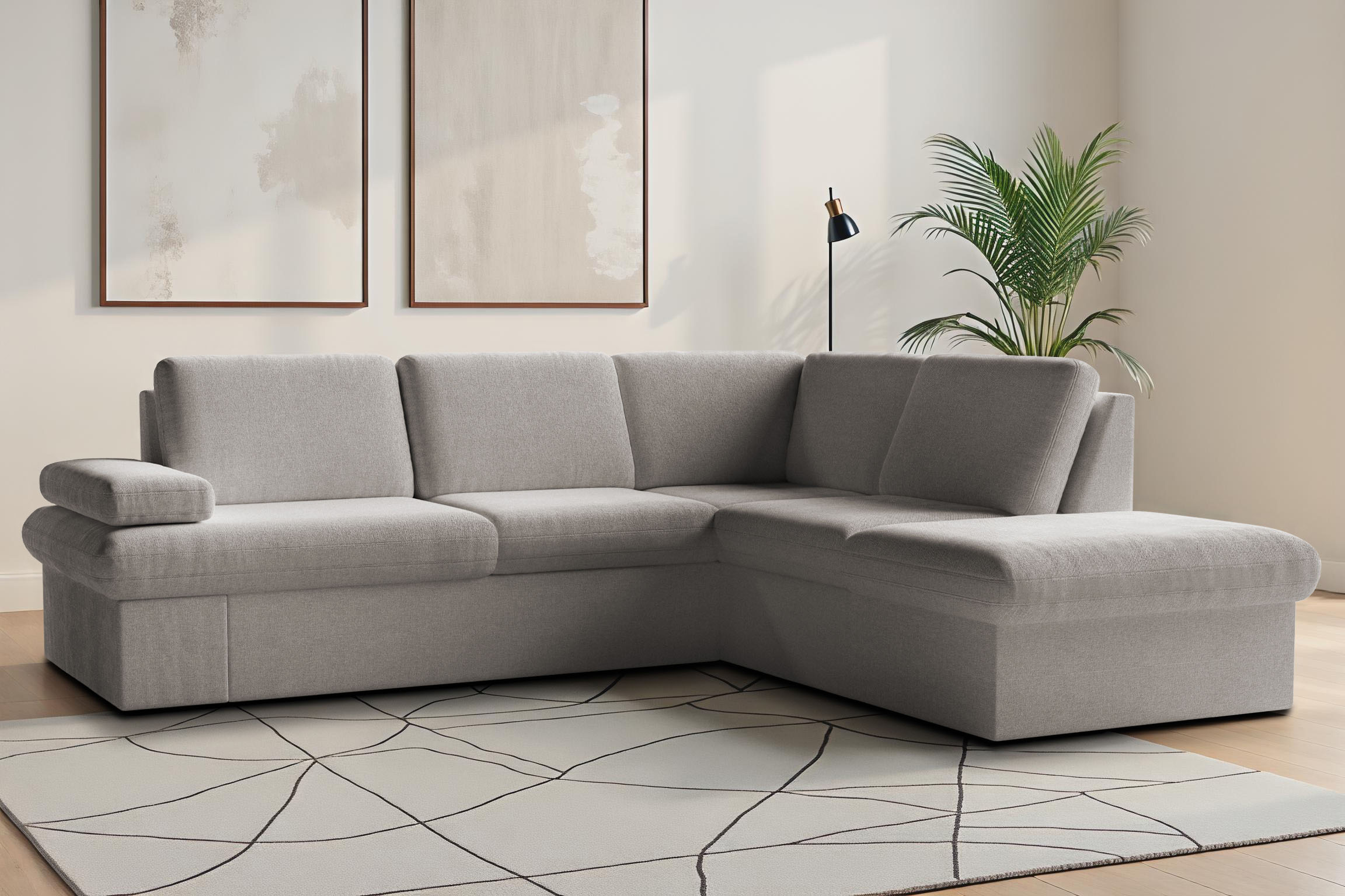 sit&more Ecksofa "Moreno L-Form, B: 238 cm" mit Armteilverstellung, optional Schlaffunktion