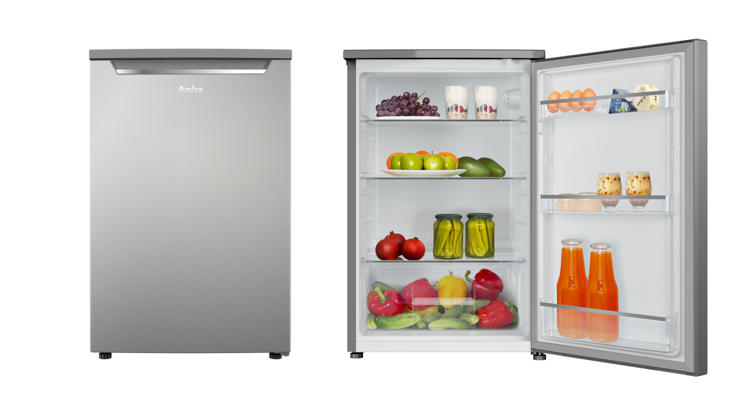 Amica Vollraumkühlschrank »VKS 351 125 E« 85 cm hoch 55 cm breit Eleganter Kompaktkühlschrank mit flexiblem Stauraumkonzept