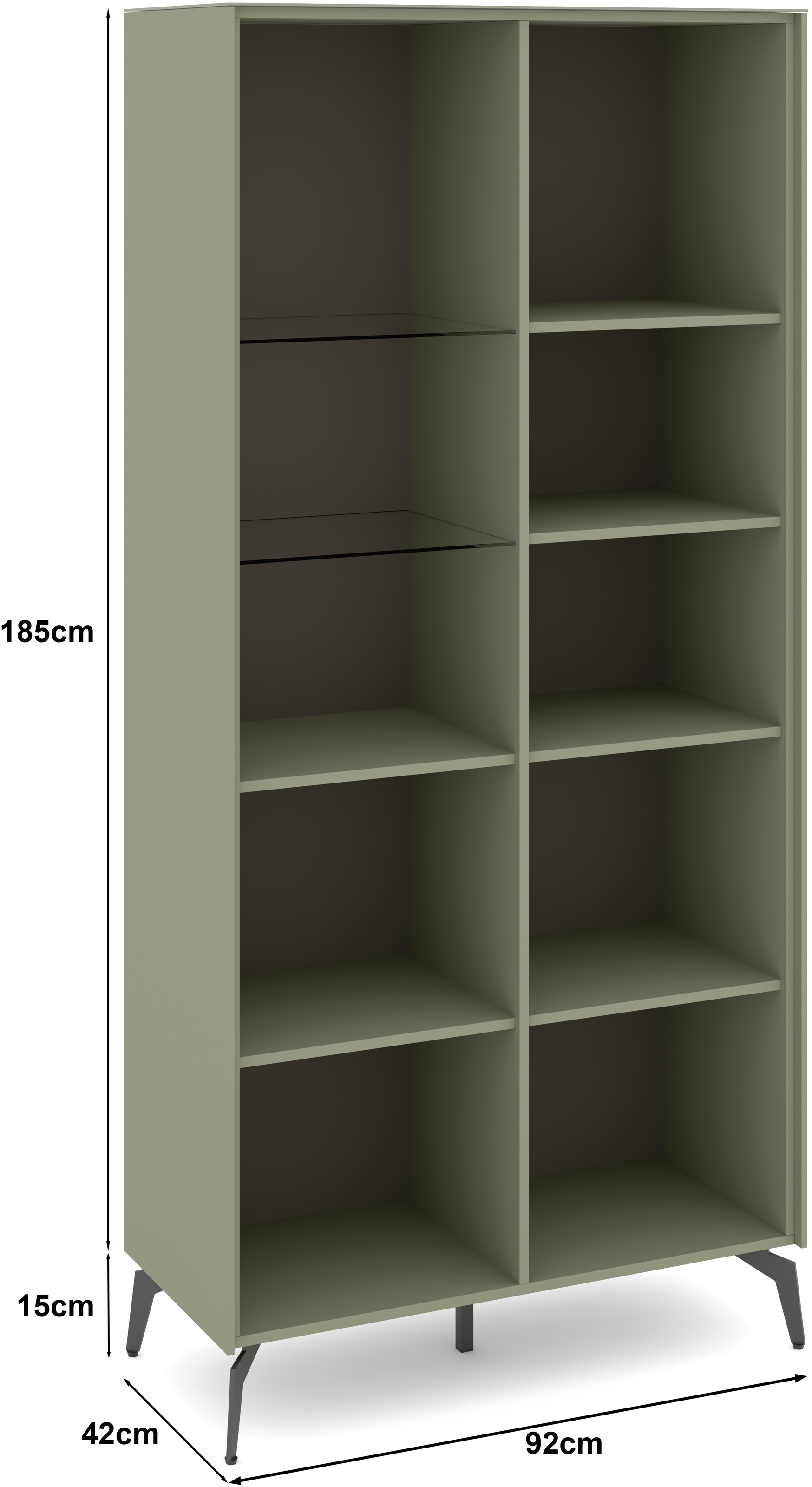 set one by Musterring Standvitrine »Reno« 1 Stk. tlg. Mit Winkelfuß in diversen Farben, 200 cm Höhe & Farbauswahl
