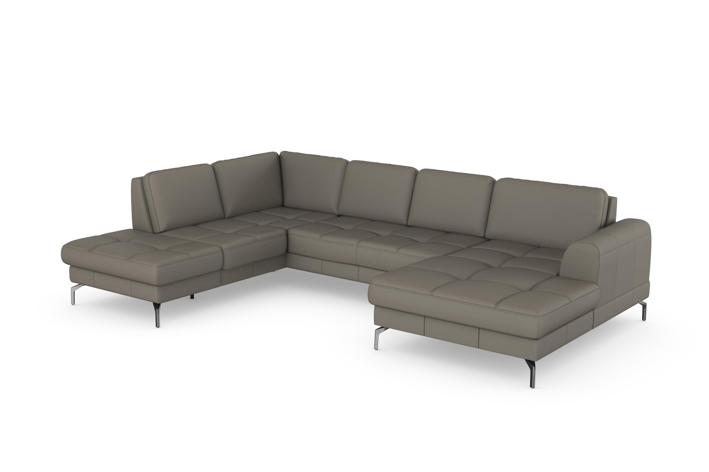 Wohnlandschaft SIT & MORE "Bendigo U-Form", braun (schlamm), B:332cm H:87cm T:226cm, Sofas, Wohnlandschaft, inklusive Sitztiefenverstellung, Bodenfreiheit 15 cm, in 2 Fußfarben 8