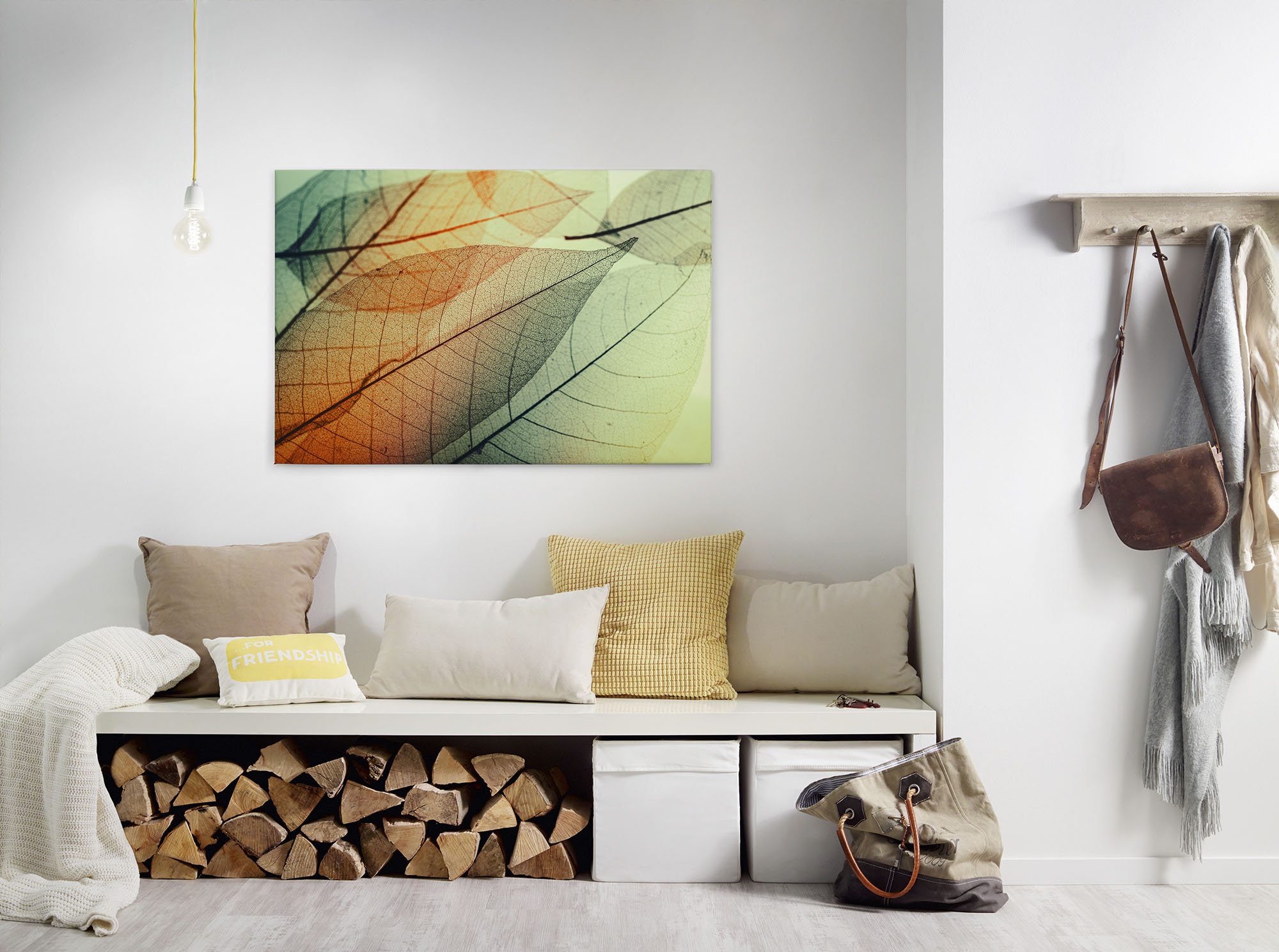 A.S. Création Leinwandbild "Limpid Leaf" Kunst Natur 1 Stk. tlg. Keilrahmen Moderne Blätter Bunt Leinwand-Bild Wohnzimmer modern Kinder