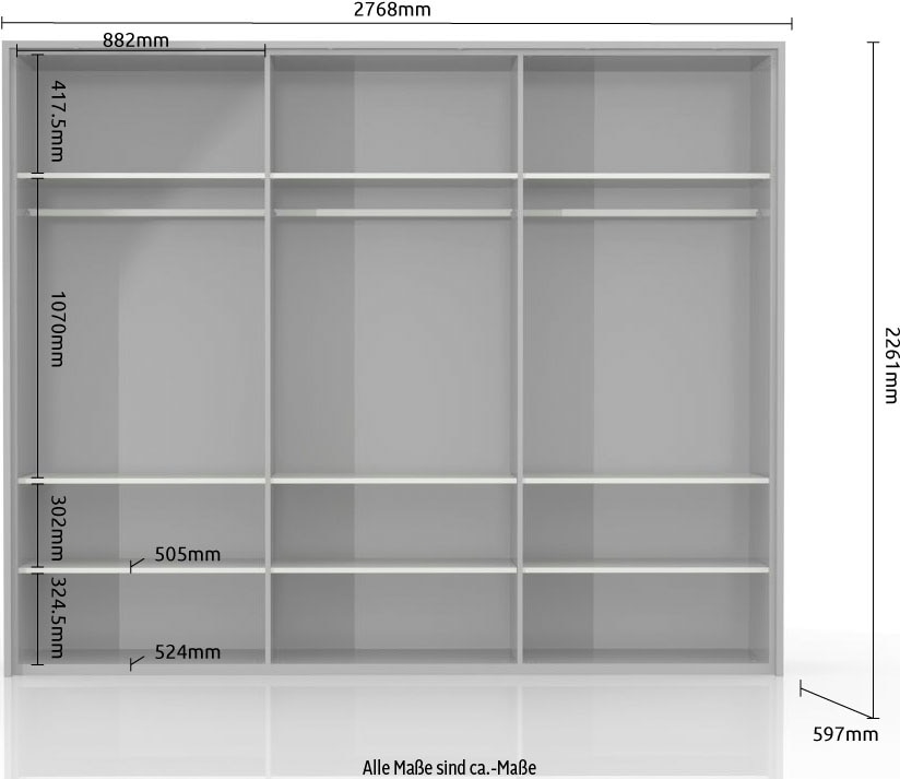 Places of Style Kleiderschrank »Piano«, beige, UV lackiert, Hochglanzfronten, mit Beleuchtung