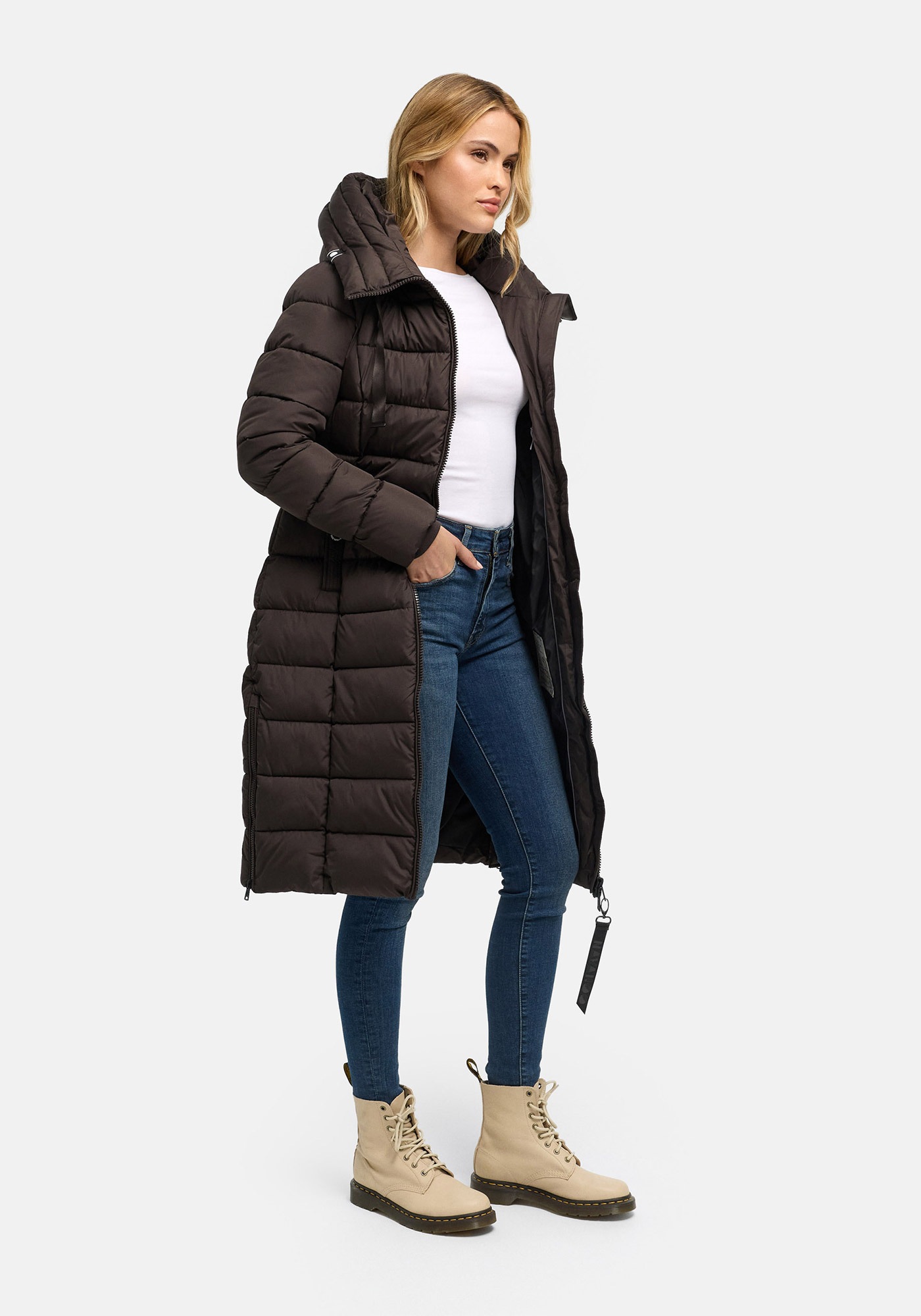 Navahoo Winterjacke »Mondmaedchen« Extra langer Schnitt mit seitlichen Schlitzen