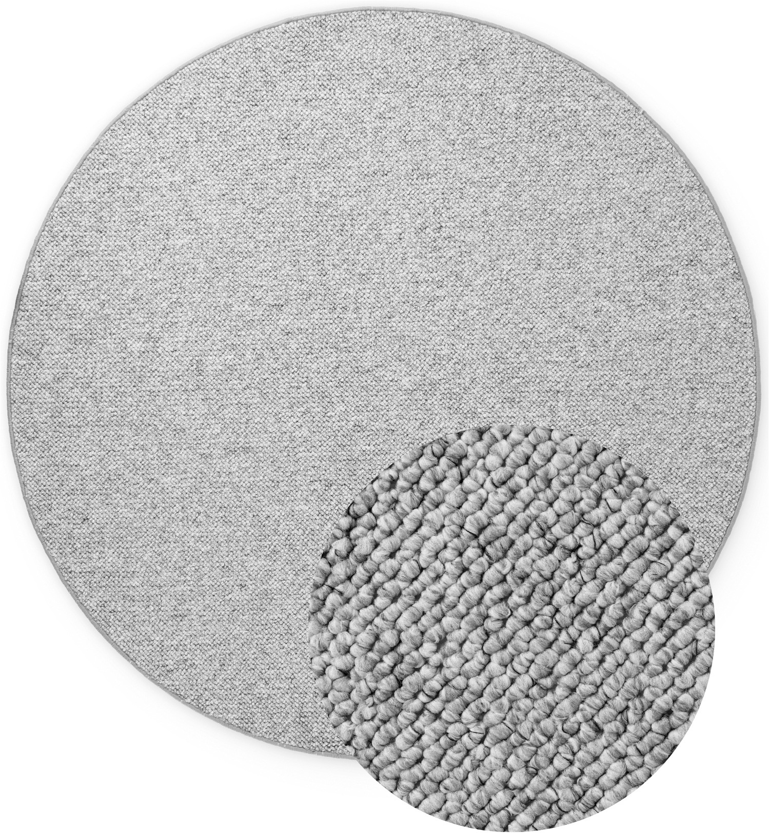 HANSE Home Teppich »Wolly 2« rund 12 mm Höhe Flachgewebe, Skandi, Woll-Optik, Esszimmer, Wohnzimmer, Flur
