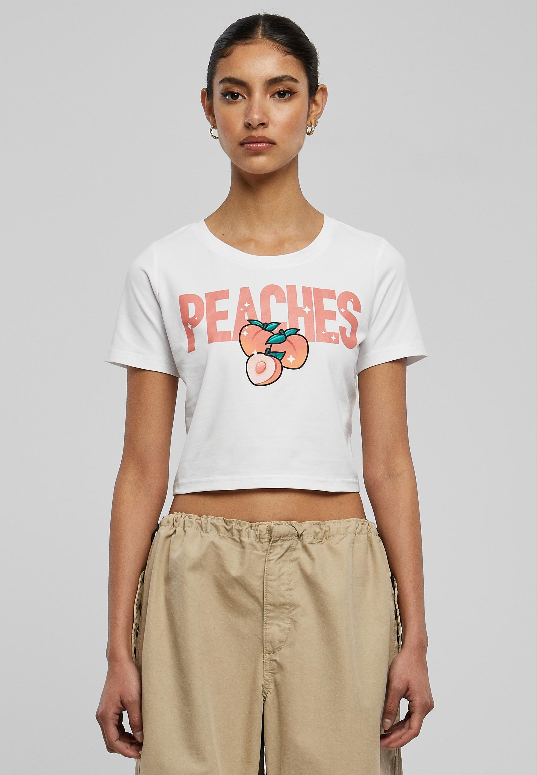 Miss Tee Kurzarmshirt »Miss Tee Damen Peaches Cropped Tee«, (1 tlg.)