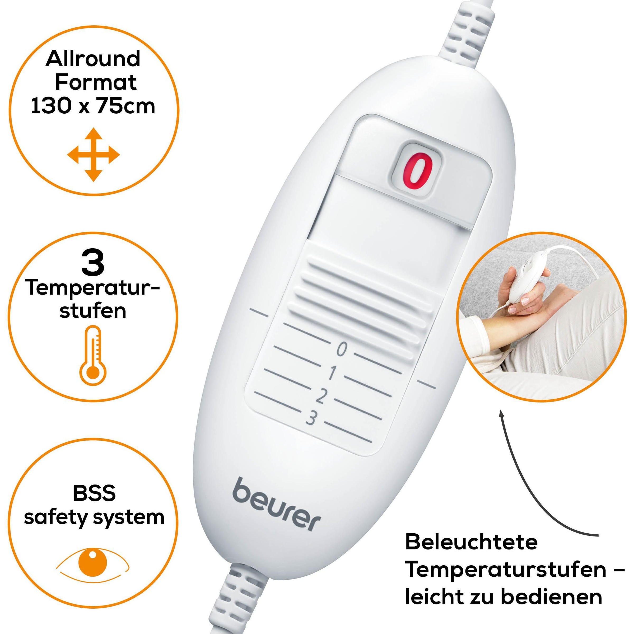 BEURER Wärmeunterbett "UB 30, mit Baumwoll-Oberseite für ein kuschelig vorg günstig online kaufen