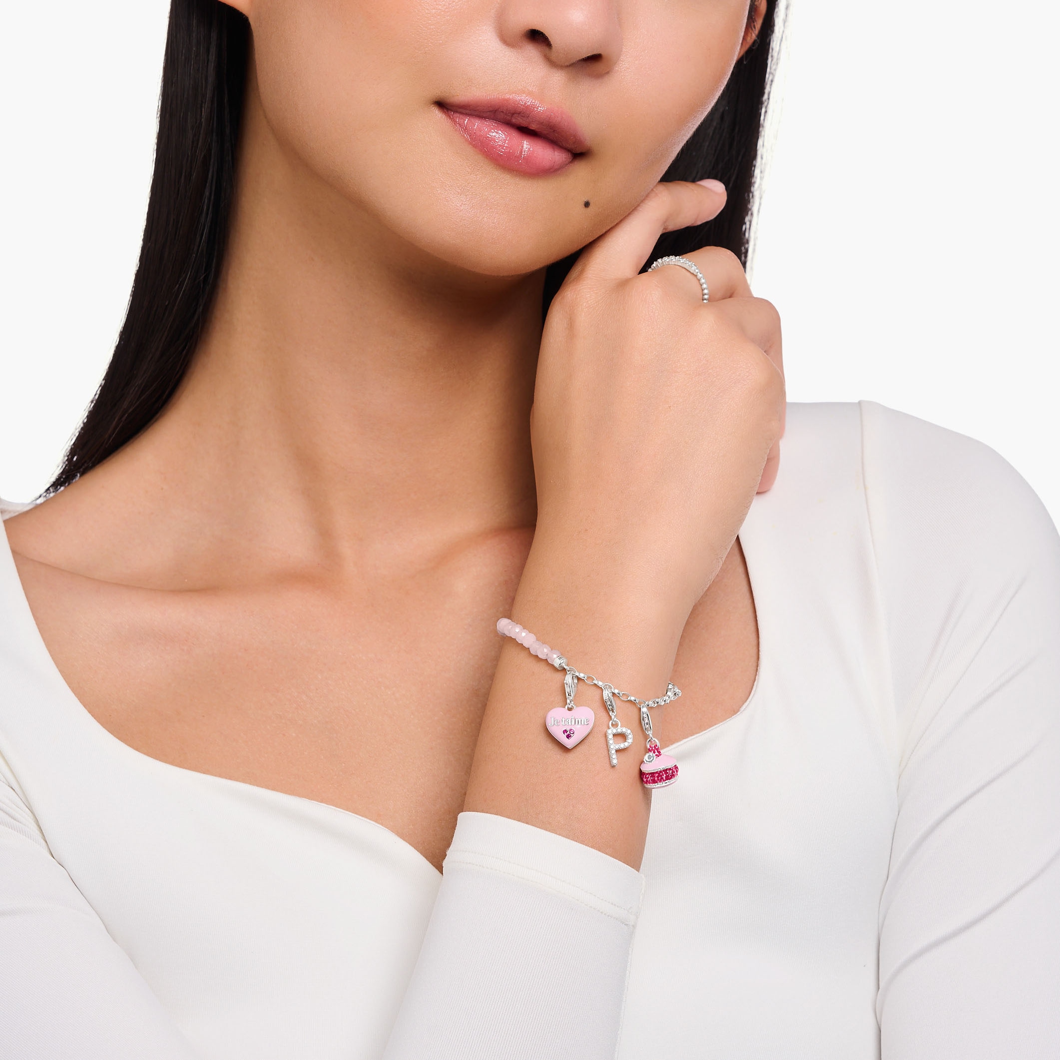 THOMAS SABO Charm-Einhänger »Himbeer-Macaron pink, 2080-007-9«