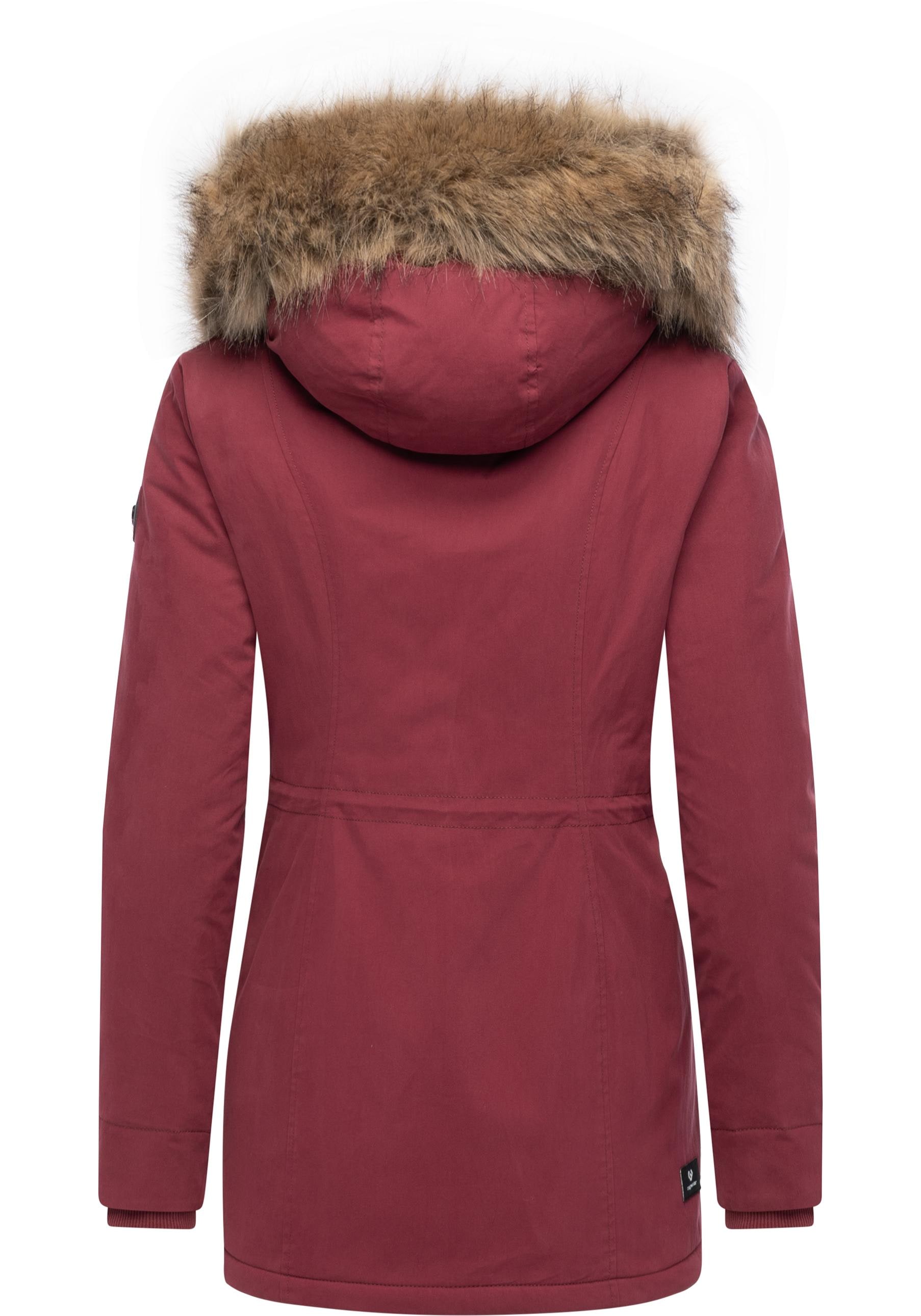 Ragwear Kurzmantel »Monadetta Warm«, Kurzer Wintermantel mit Kunstfellbesatz