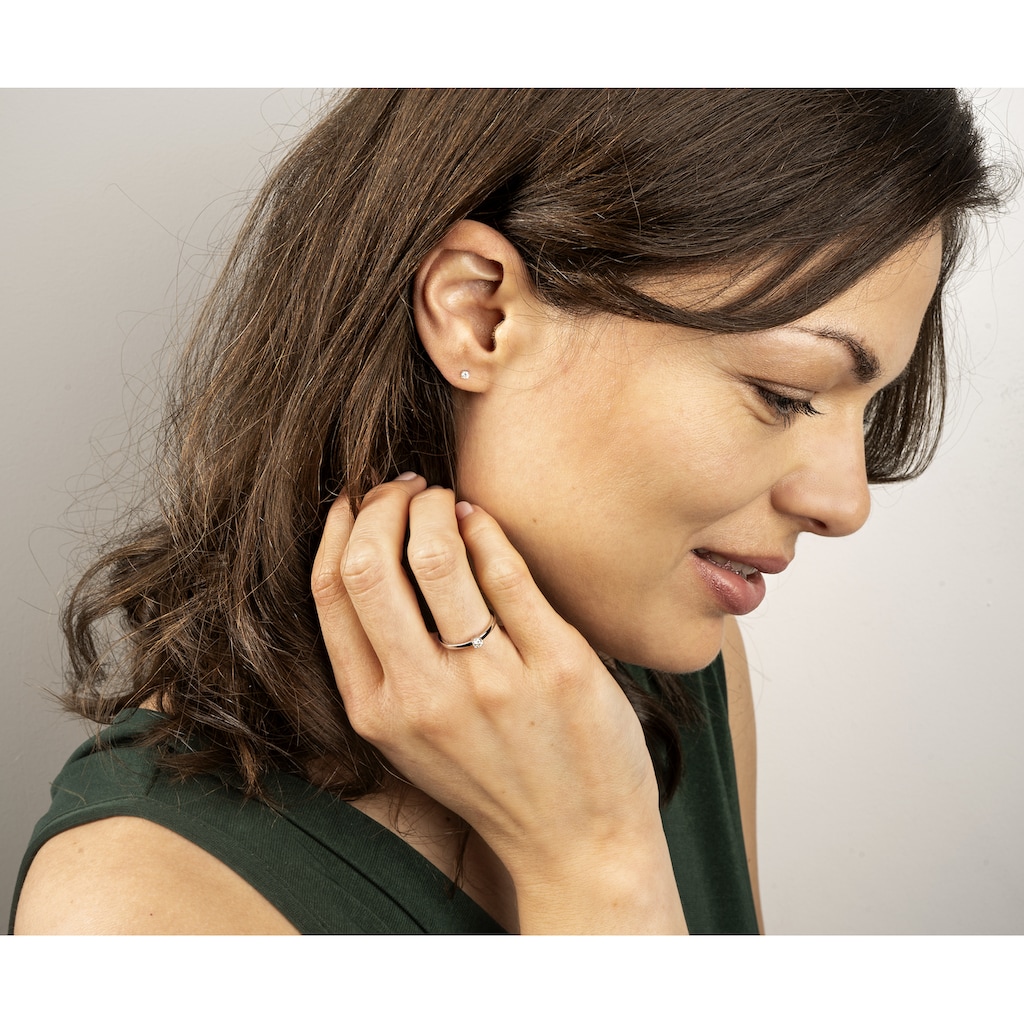 ONE ELEMENT Paar Ohrhänger »0.10 ct Diamant Brillant Ohrringe Ohrstecker aus 950 Platin«, Damen Platin Schmuck