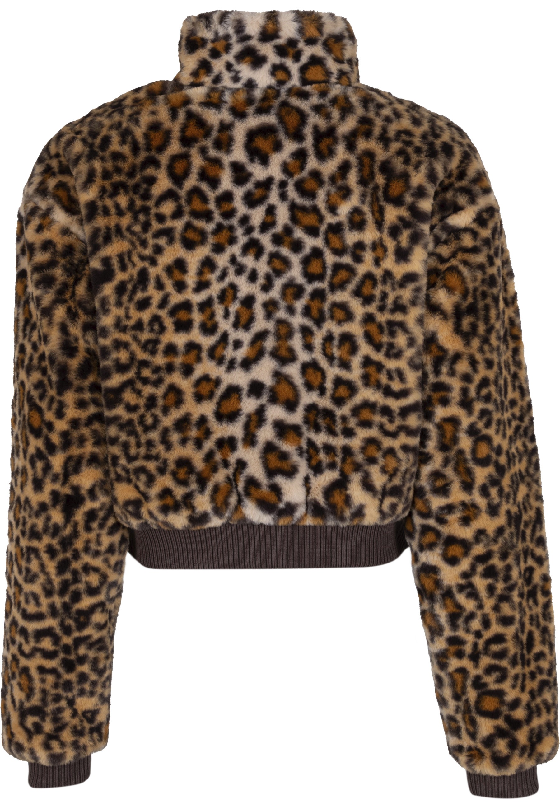 URBAN CLASSICS Allwetterjacke »Urban Classics Ladies Cropped Faux Fur Leo Jacket« 1 Stk. tlg. ohne Kapuze