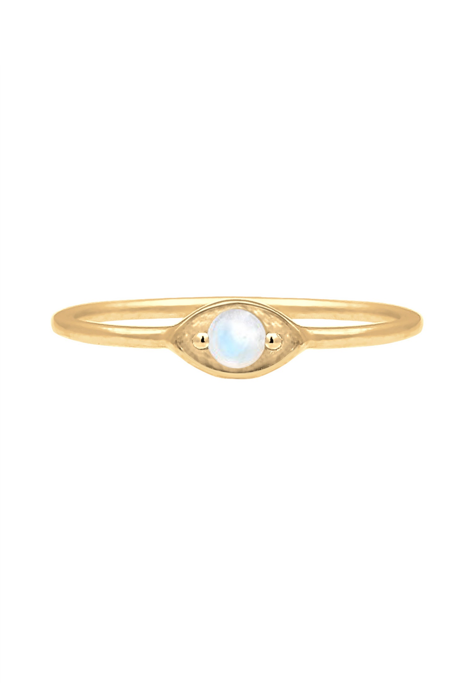 Elli Fingerring »Evil Eye Mondstein Weiß 925 Sterling Silber vergoldet«