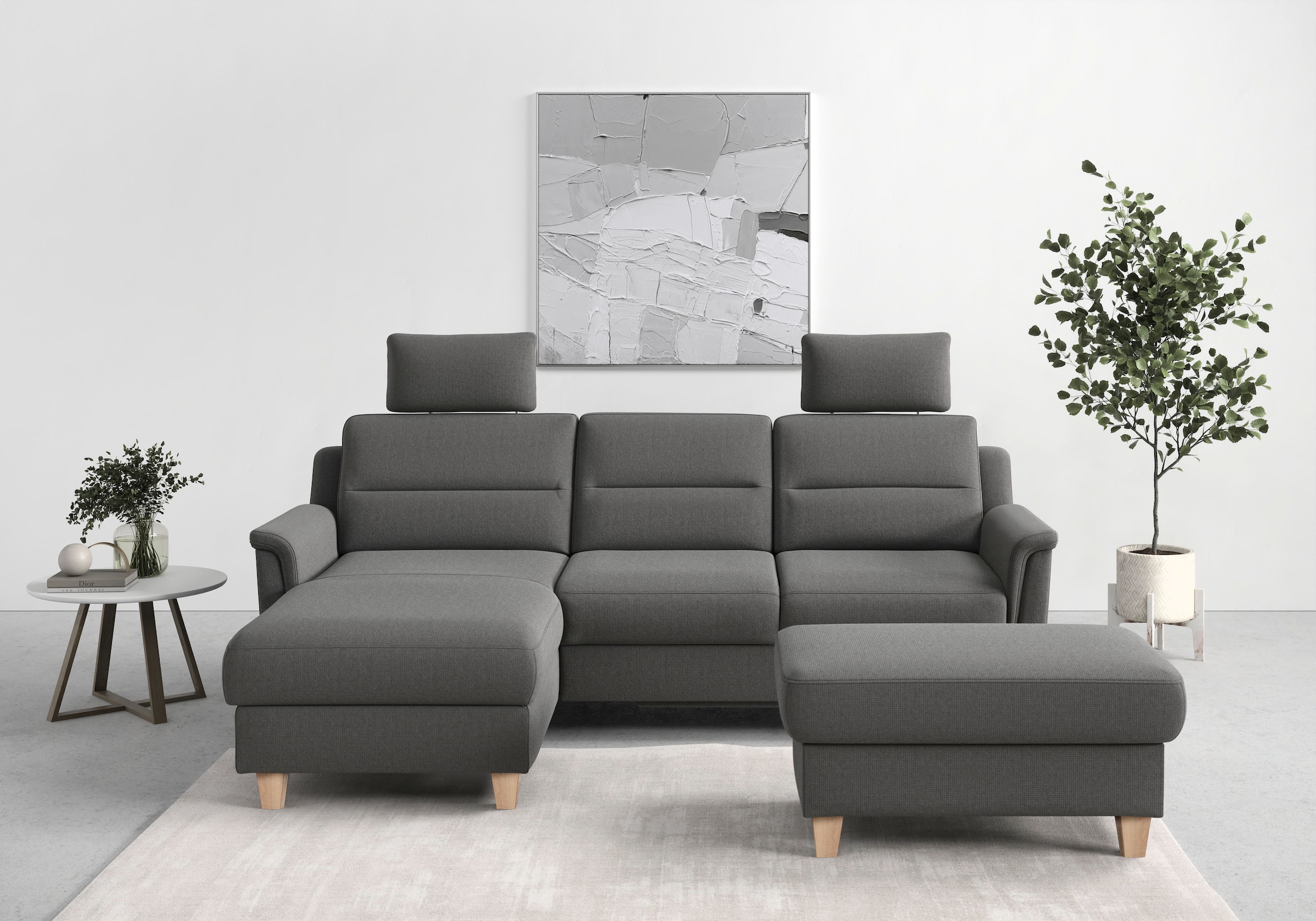 sit&more Ecksofa "Farö L-Form" inklusive Federkern, wahlweise mit Bettfunkt günstig online kaufen