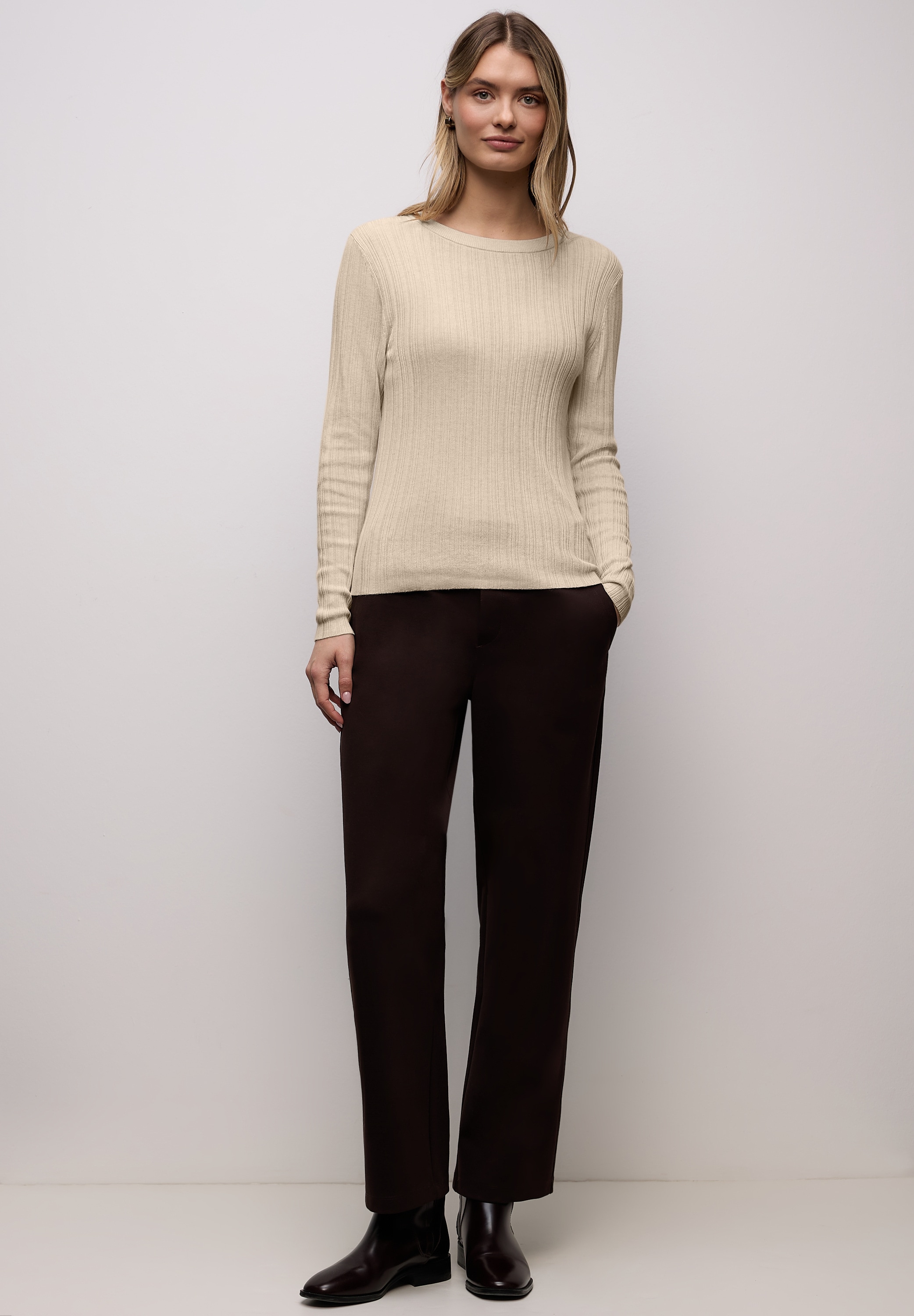 STREET ONE Rundhalspullover im soften Baumwoll-Mix