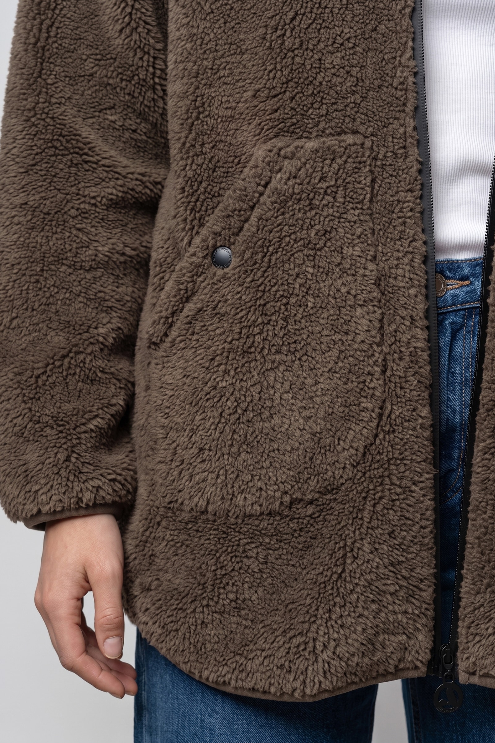 Alife & Kickin Fellimitatjacke »Damen SariaAK T Übergangsjacke, Jacke« Dichter Teddyfleece, hoher Stehkragen, zwei aufgesetzte Taschen