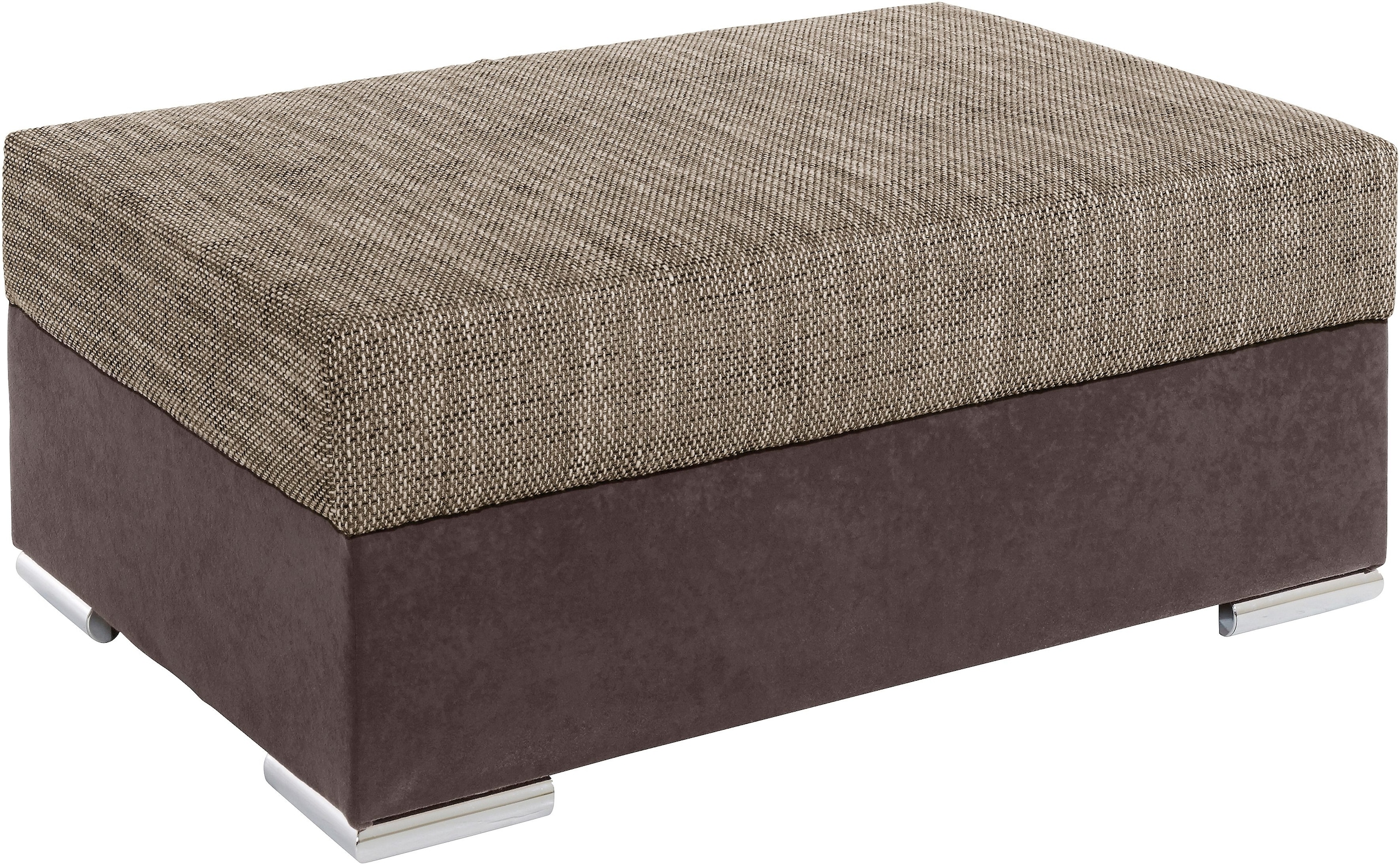 Hocker COLLECTION AB, B:100cm H:40cm T:70cm, braun, Microfaser PRIMABELLE (100% Polyester) / Struktur ( 20% Polyacryl, 80% Polyester );Kunstleder
