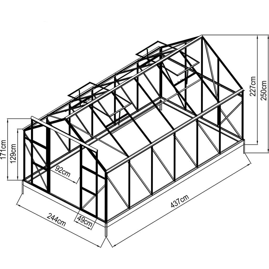 KONIFERA Gewächshaus »Asti 4300«, (Komplett-Set)