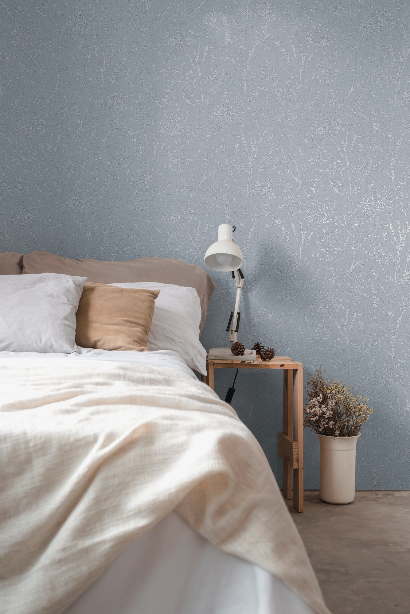 A.S. Création Vliestapete »Pure Elegance Tapete mit Ästen Mustertapete Floral Blumen«, schimmernd, Vliestapete Blumentapete für Schlafzimmer Küche Wohnzimmer Äste Design