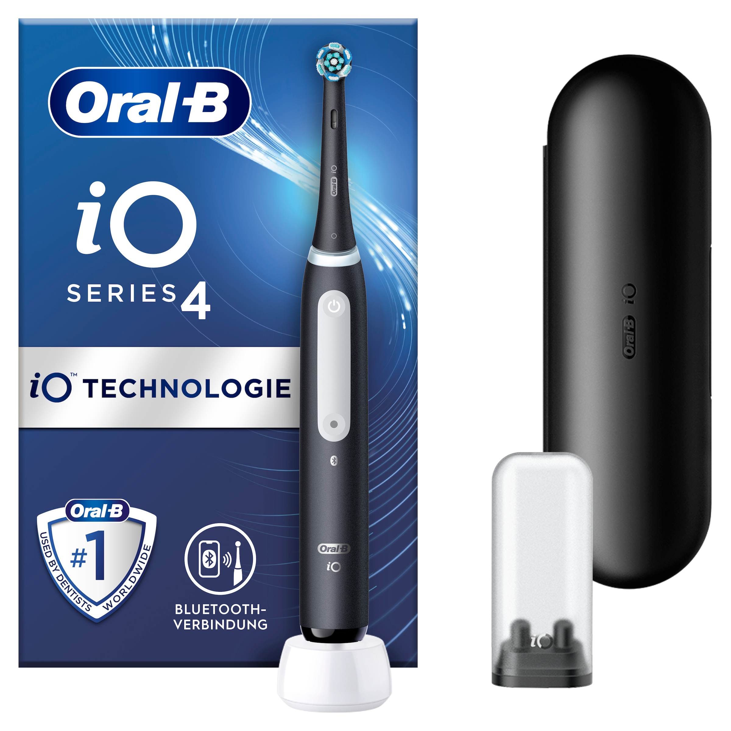 Oral-B Elektrische Zahnbürste »iO 4« 1 Stk. Aufsteckbürsten mit Magnet-Technologie, 4 Putzmodi, Reiseetui