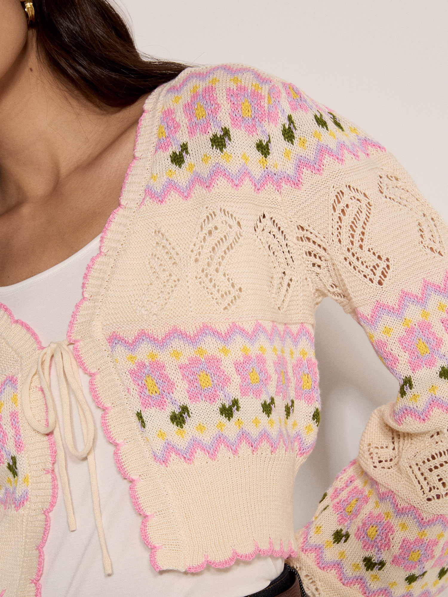 Apricot Strickcape »Strickjacke« mit Schmetterlings- und Blumenmuster