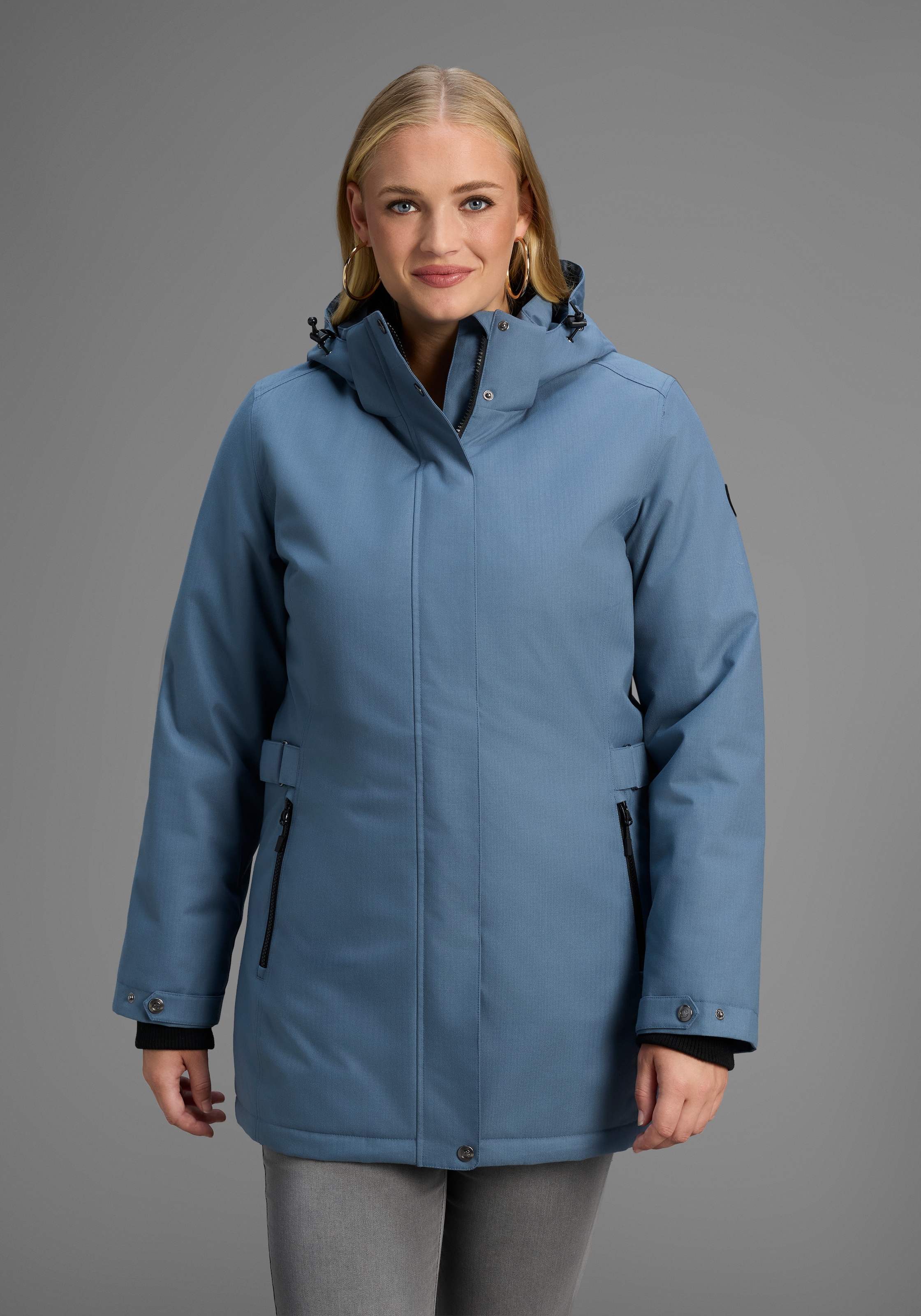 Polarino Funktionsparka mit Kapuze Große Größen, Winterjacke, wasserabweisend, winddicht atmungsaktiv