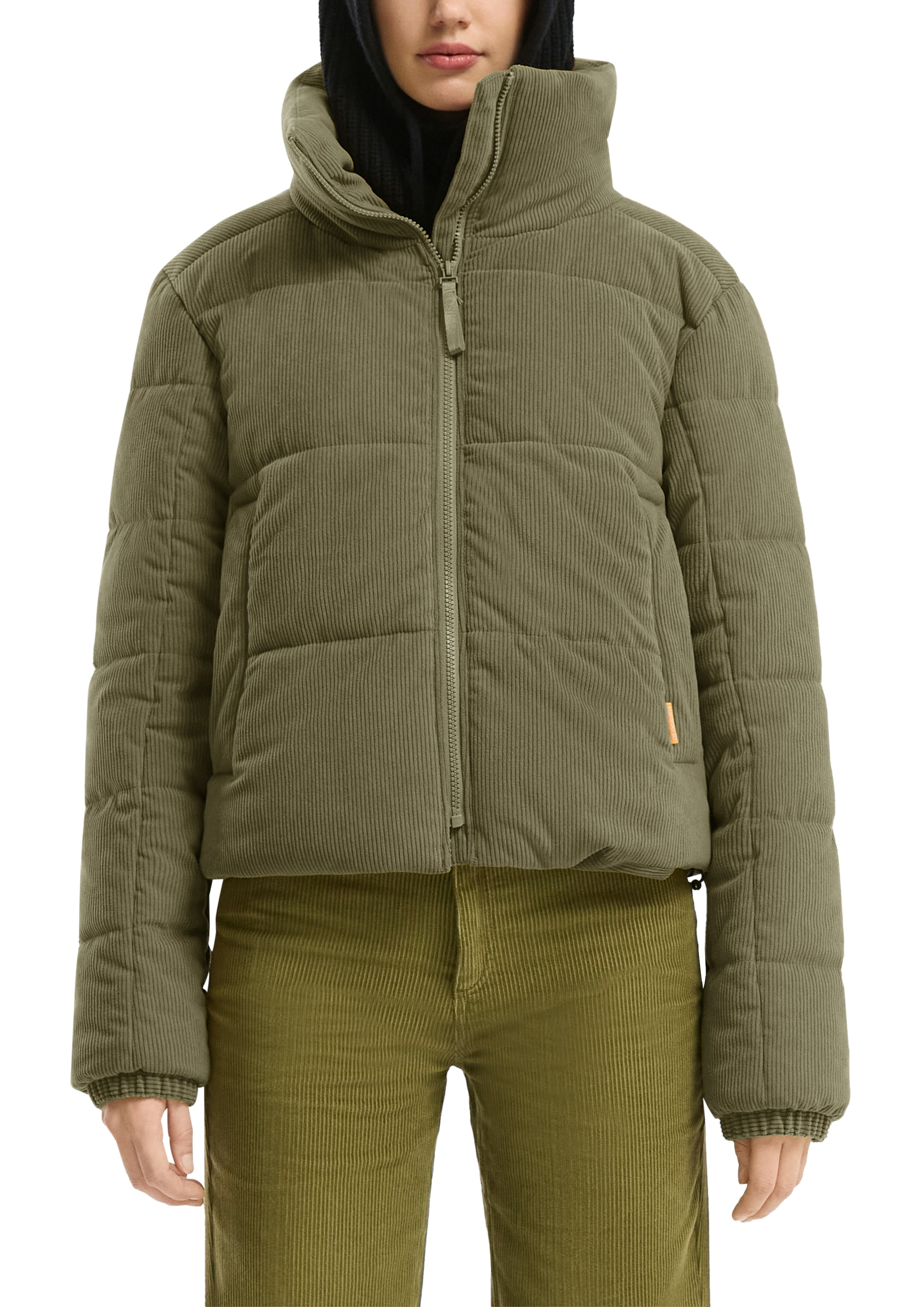 QS Steppjacke, ohne Kapuze, kurz, aus Cord und mit Stehkragen günstig online kaufen