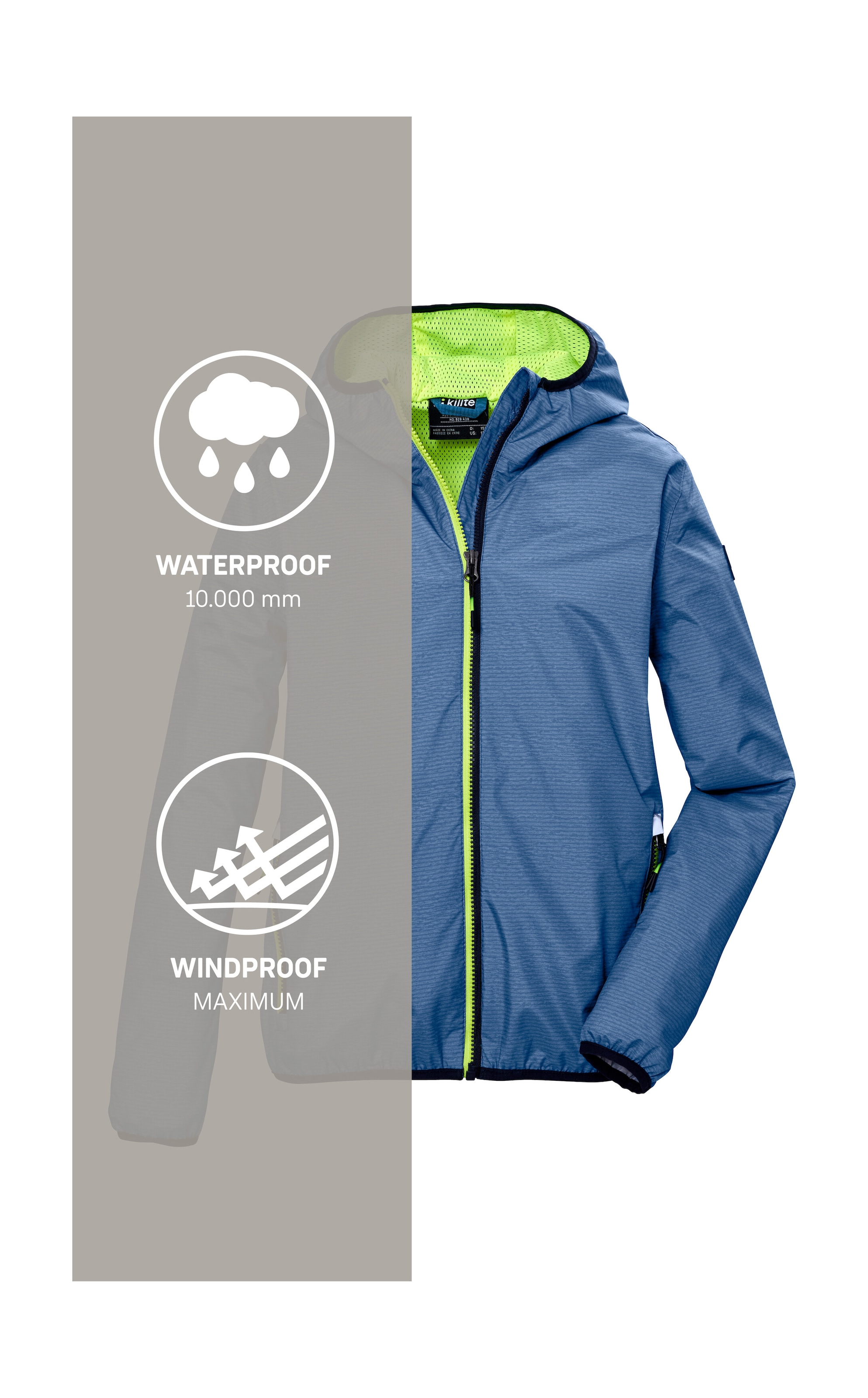 Killtec Funktionsjacke »KOS 147 BYS JCKT«, Wind- und wasserdichte Funktionsjacke mit Kapuze