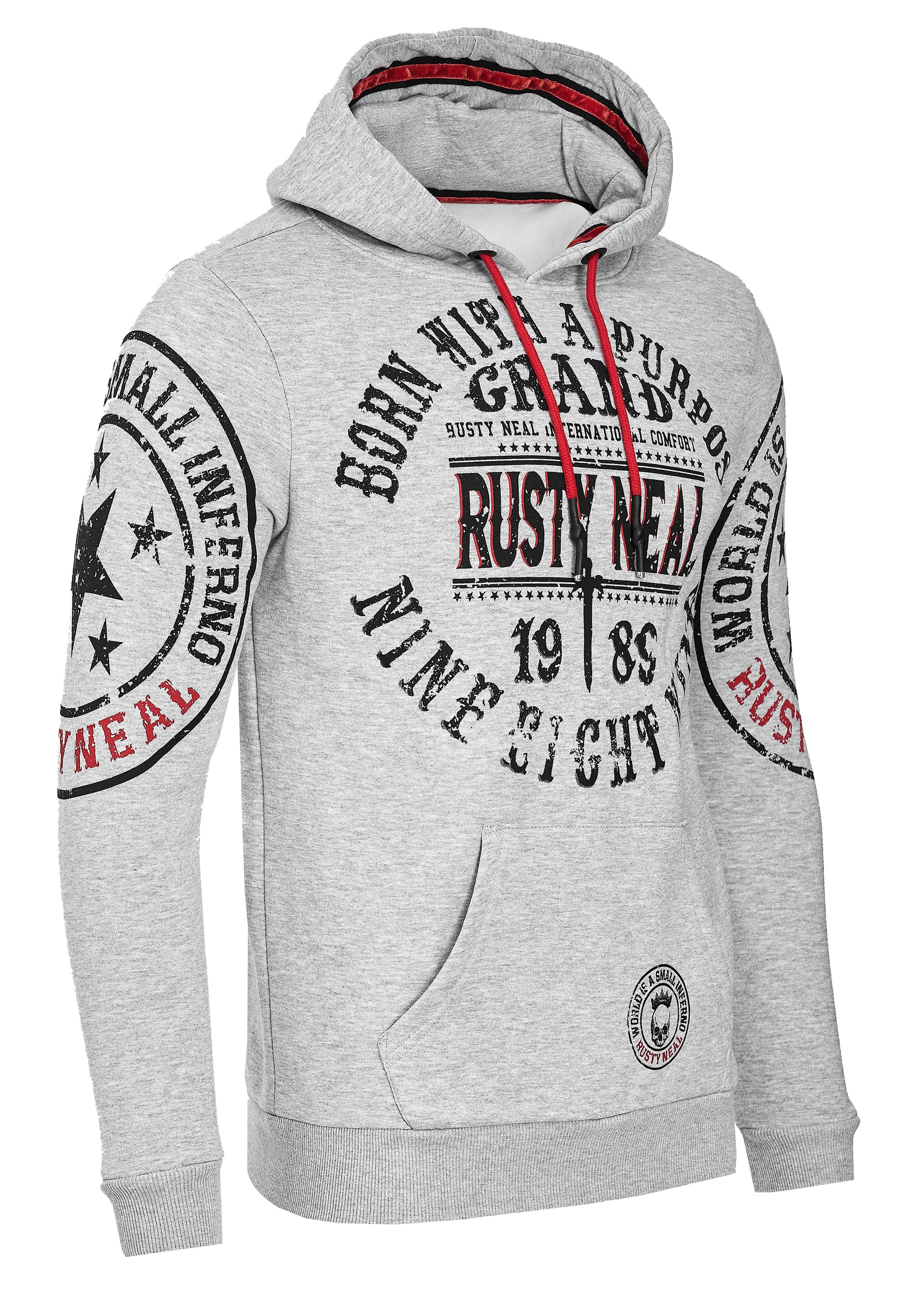Rusty Neal Kapuzensweatshirt, mit coolen Markenprints