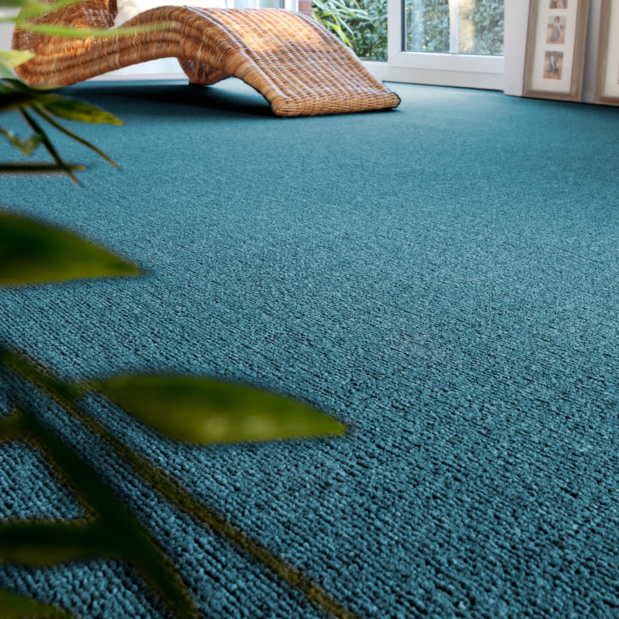 ANDIAMO Teppichboden "Rambo, Feinschlinge, Made in Netherlands", B : 400cm 1 Stk., 4,5mm, L: 800cm, grün, Schlafzimmer, Teppiche, meliert, Breite 400