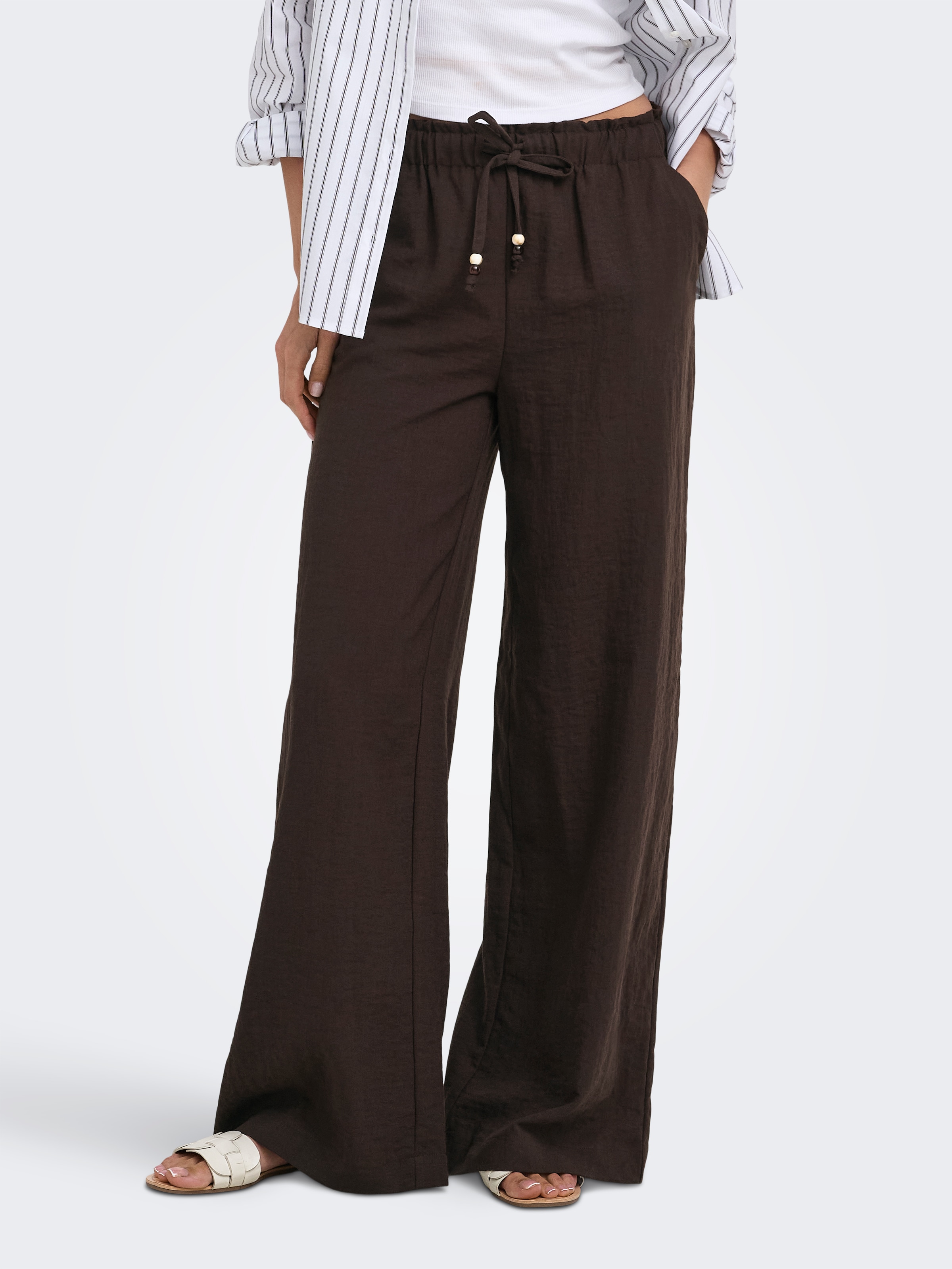 ONLY Schlupfhose "ONLEMMIA MW PULL-UP X-WIDE PANT PNT" Materialmix, Regular Waist