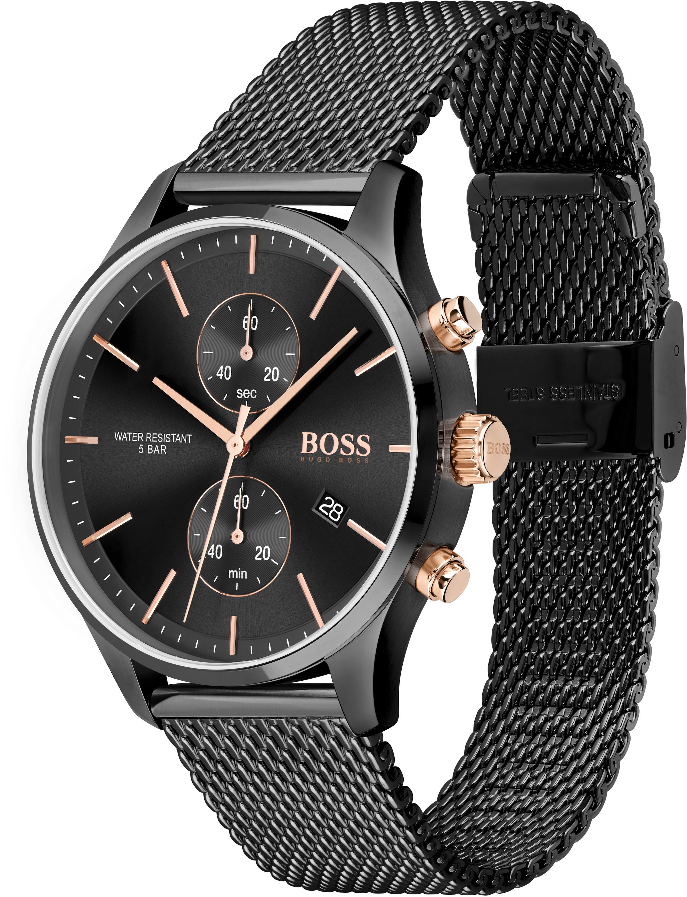 BOSS Chronograph »Associate, 1513811«, Quarzuhr, Herrenuhr, Armbanduhr, Stoppfunktion, Datum